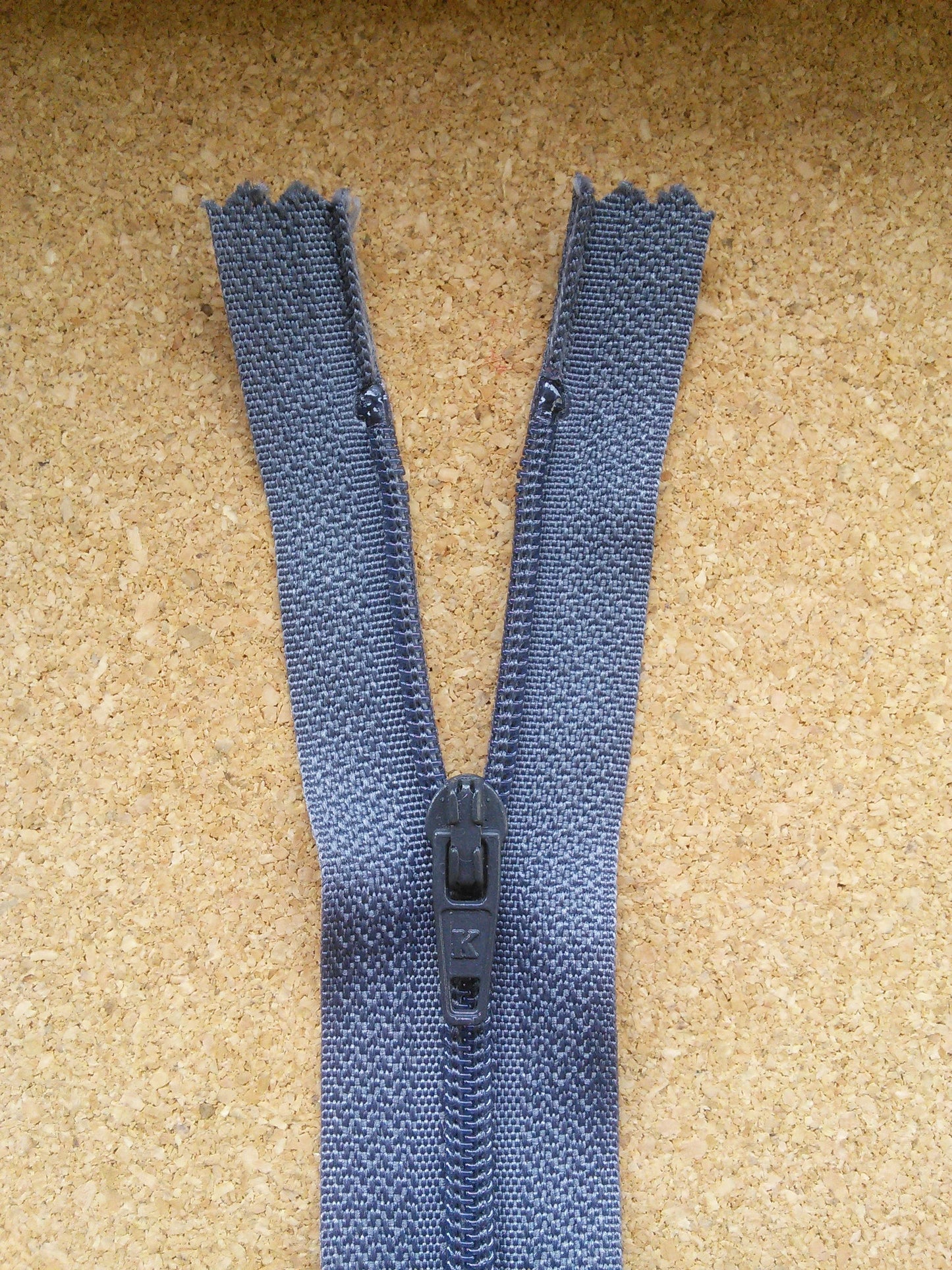 Grey 6 inch zip (12.5cm) nylon closed end