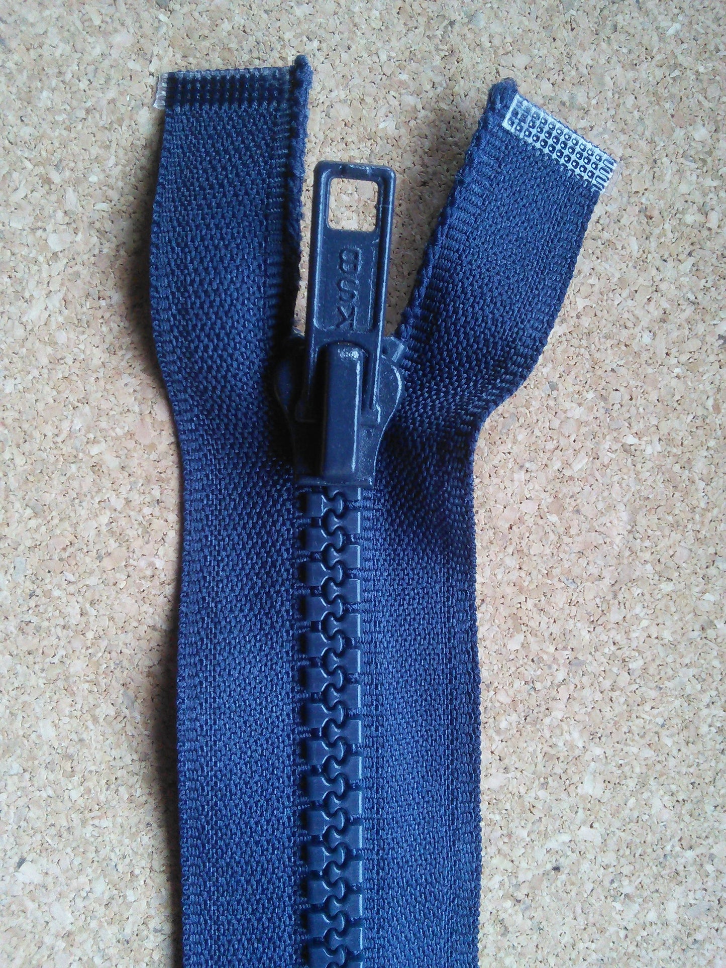 Chunky Navy Blue Plastic Zipper 12 inch Separating Zip Open Ended