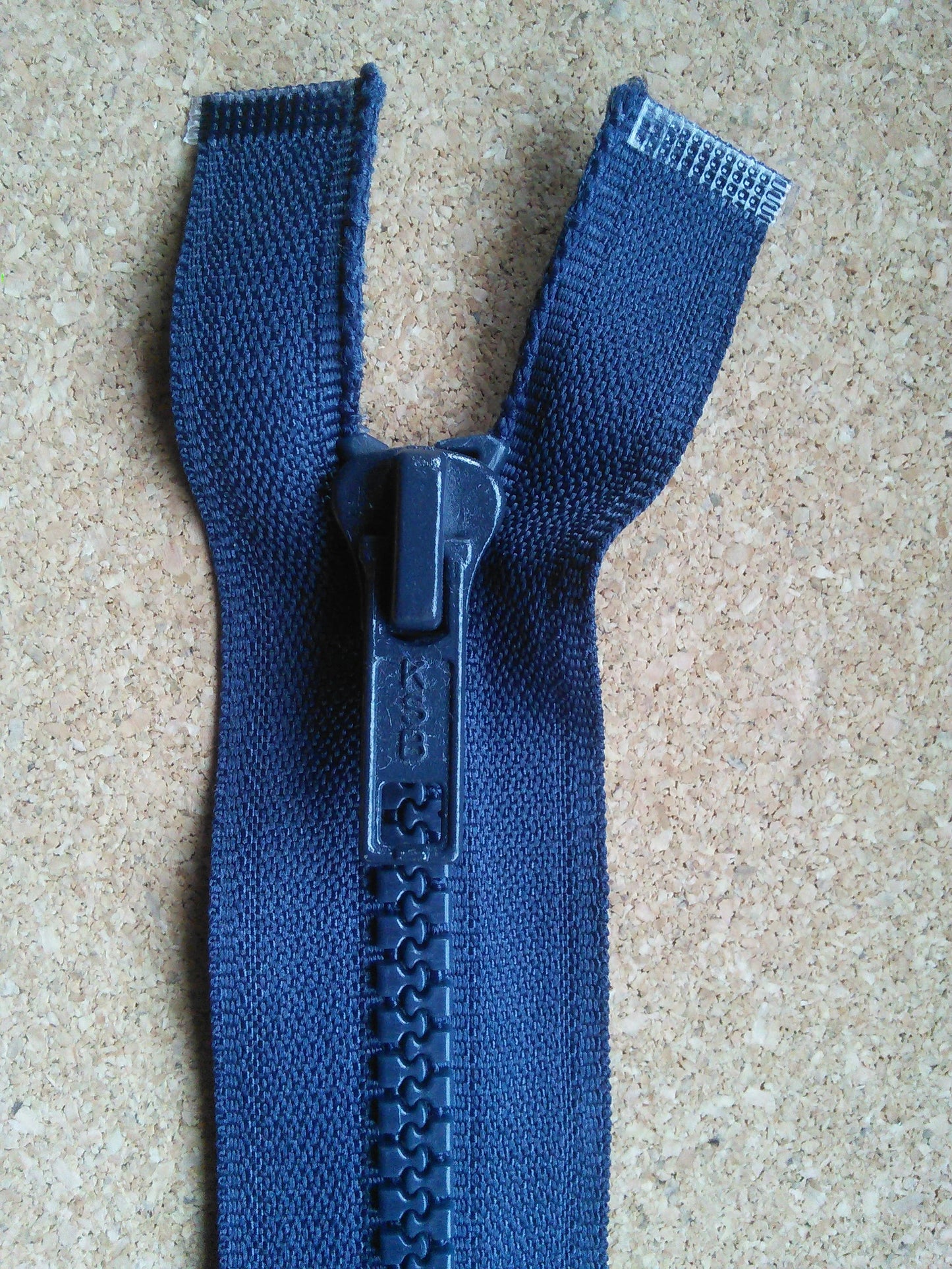 Chunky Navy Blue Plastic Zipper 12 inch Separating Zip Open Ended