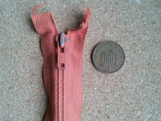 Orange terracotta zip 12 inch (30.5cm) YKK nylon closed end