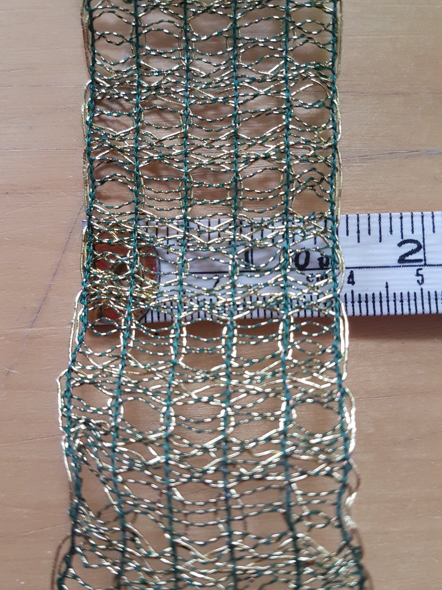 Gold Metal Trim Green 3.5cm wide 47cm long