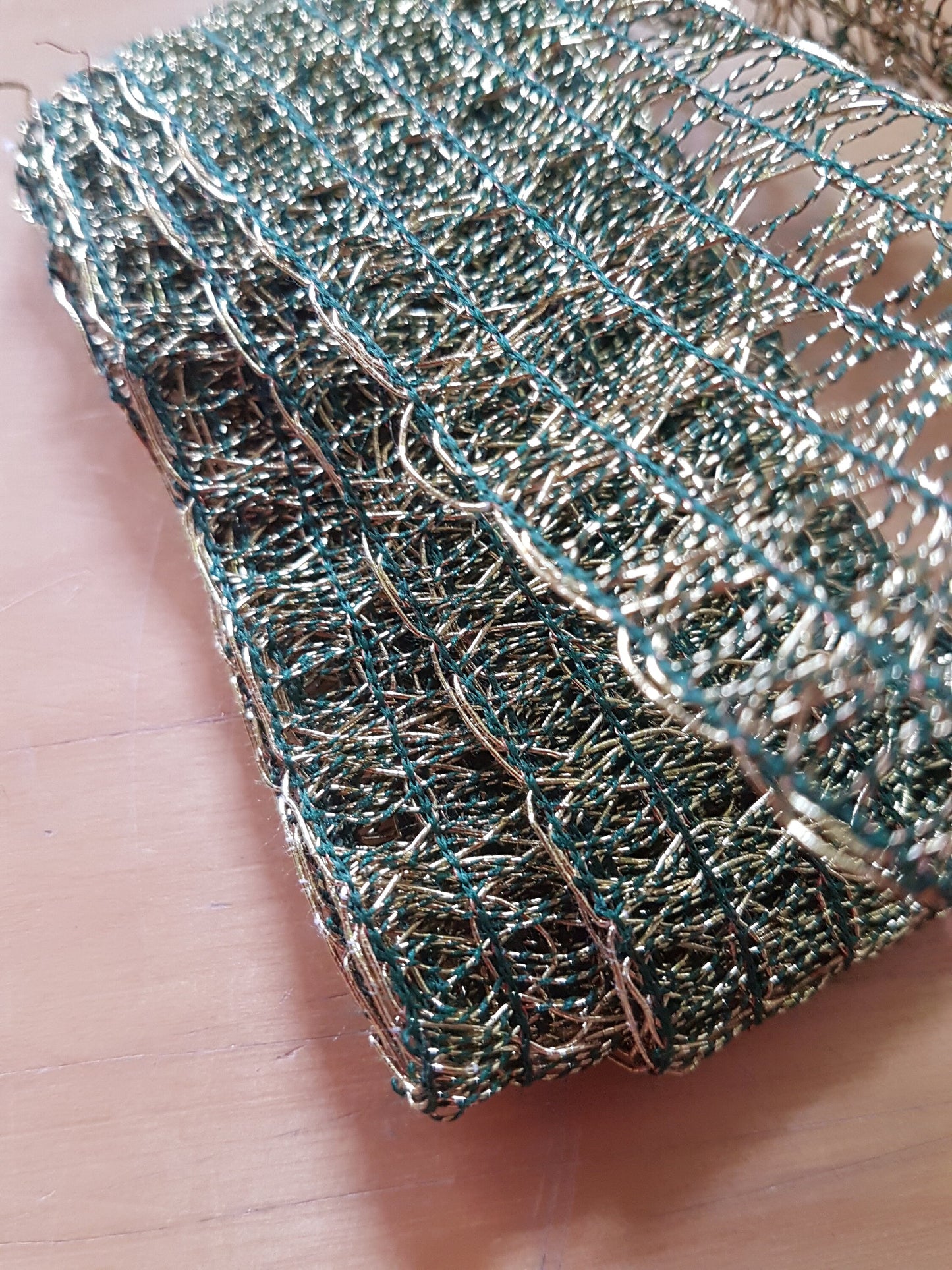 Gold Metal Trim Green 3.5cm wide 47cm long