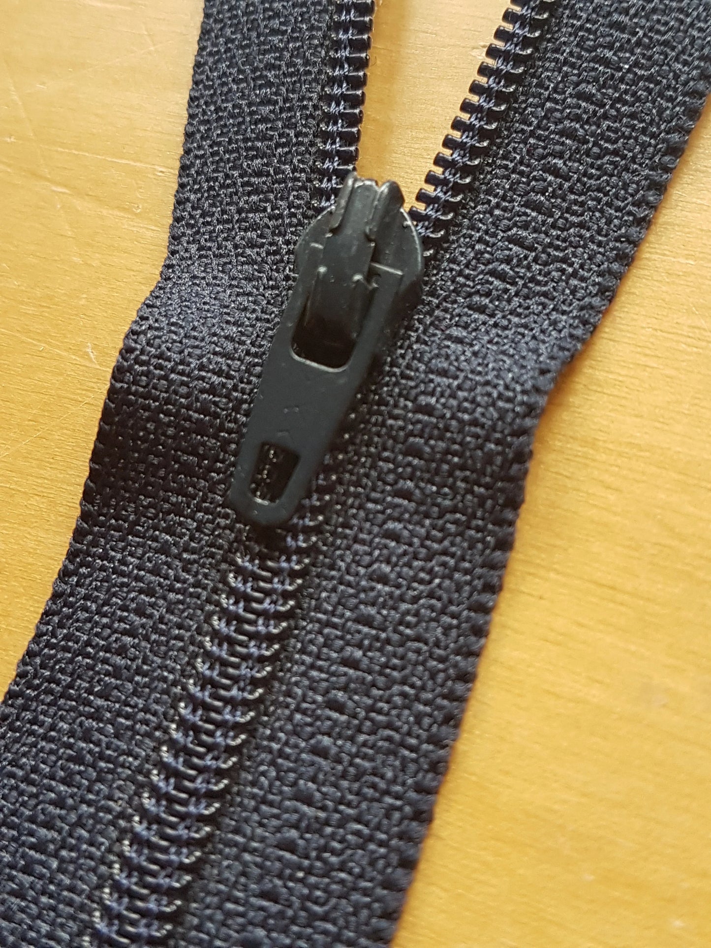 Black zipper plastic nylon 14 inch (35.5cm) closed end