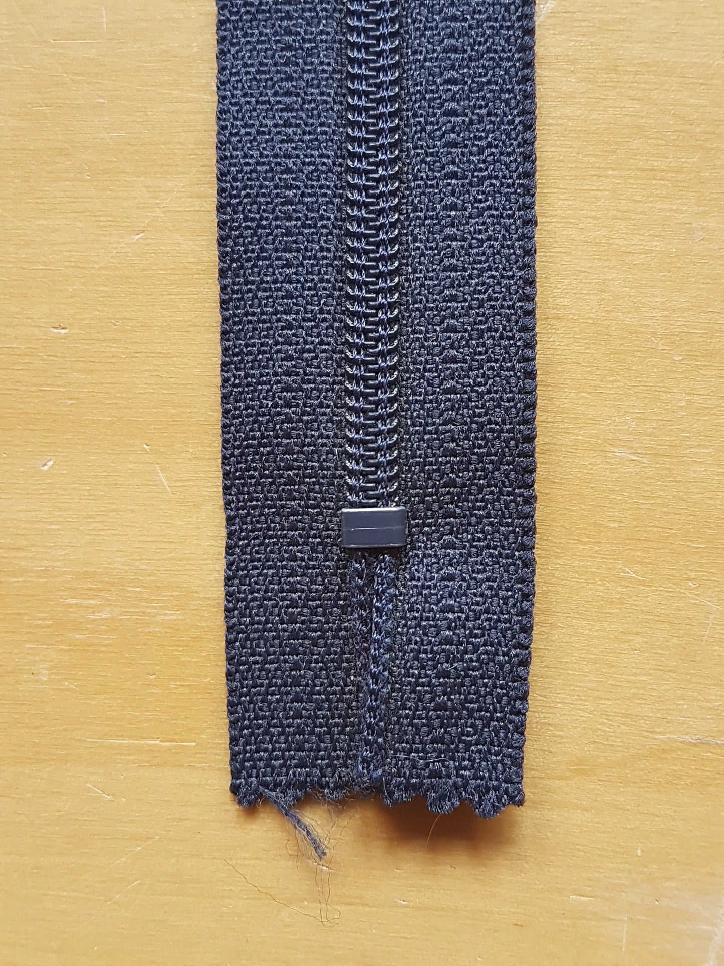 Black zipper plastic nylon 14 inch (35.5cm) closed end