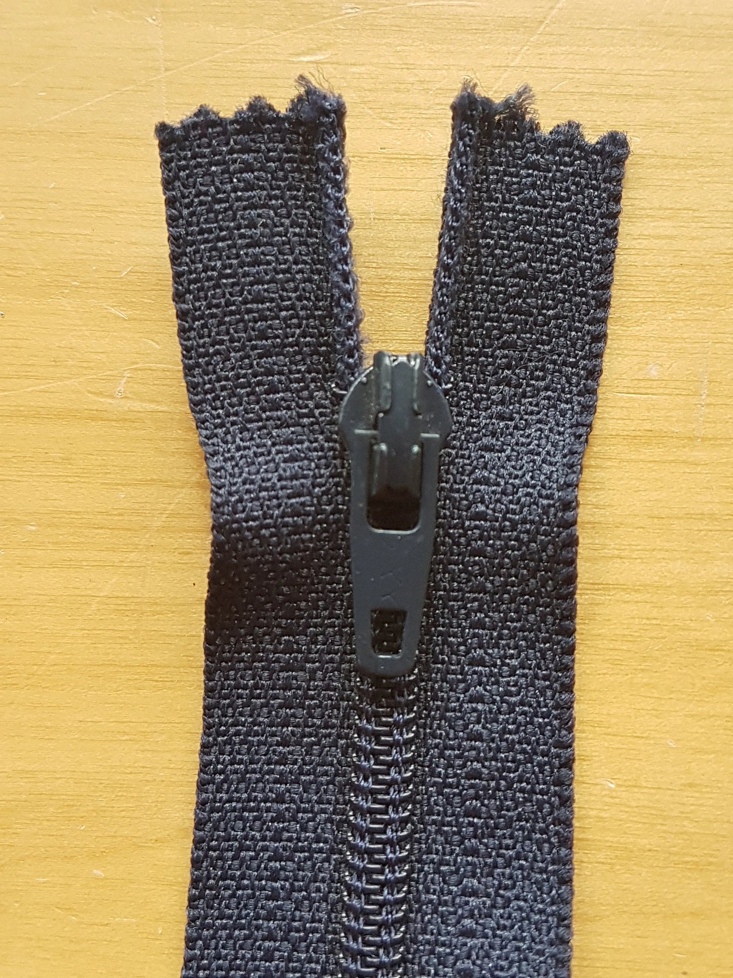 Black zipper plastic nylon 14 inch (35.5cm) closed end