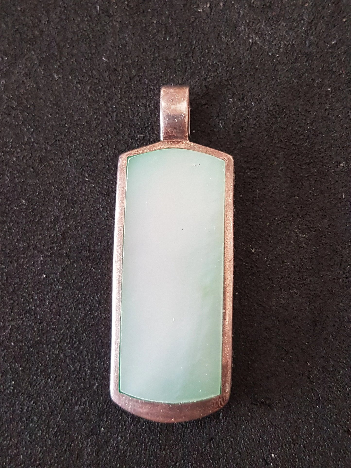 Silver Pale Green Preloved Upcycle Pendant for Jewellery Making