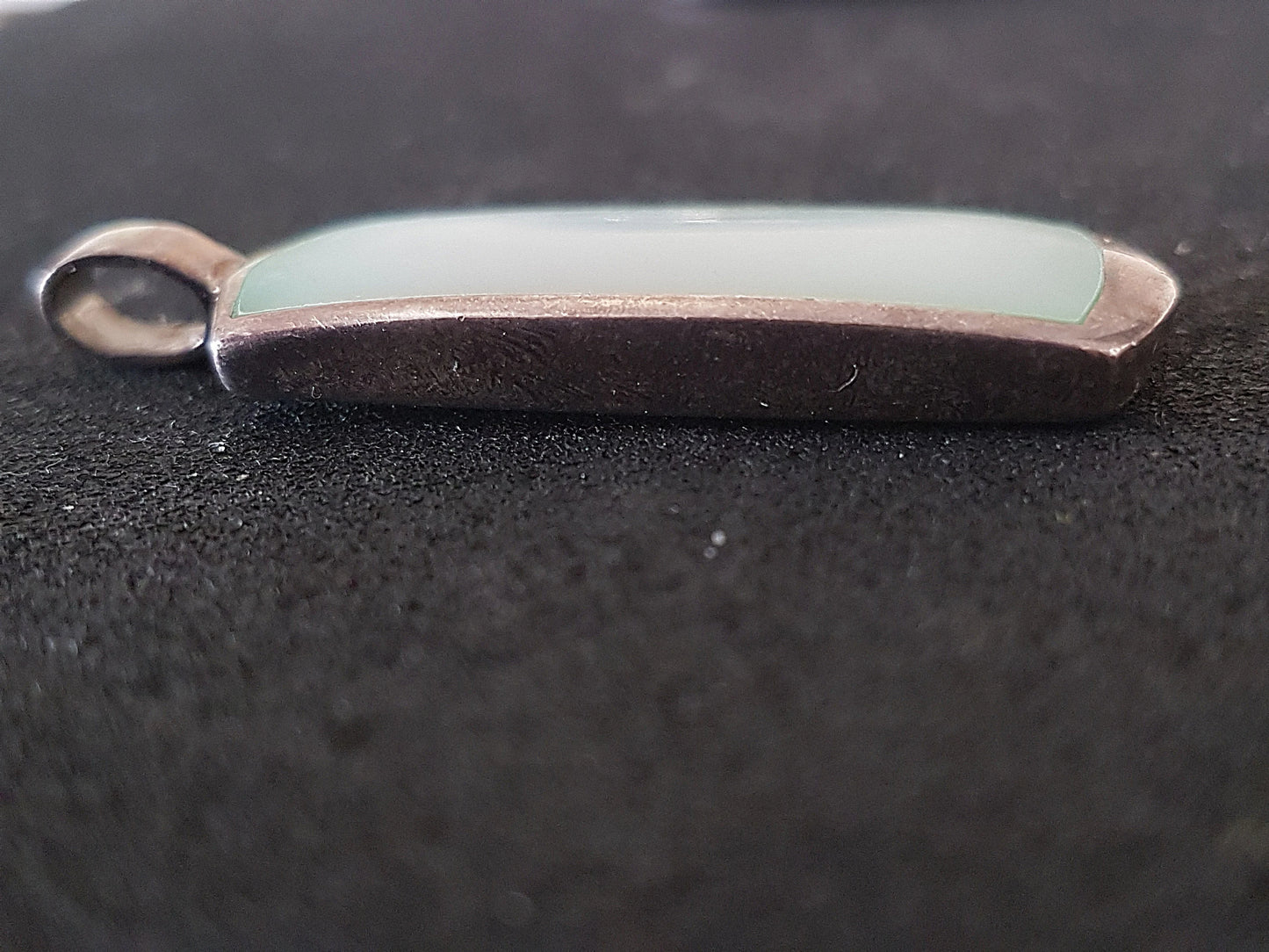 Silver Pale Green Preloved Upcycle Pendant for Jewellery Making