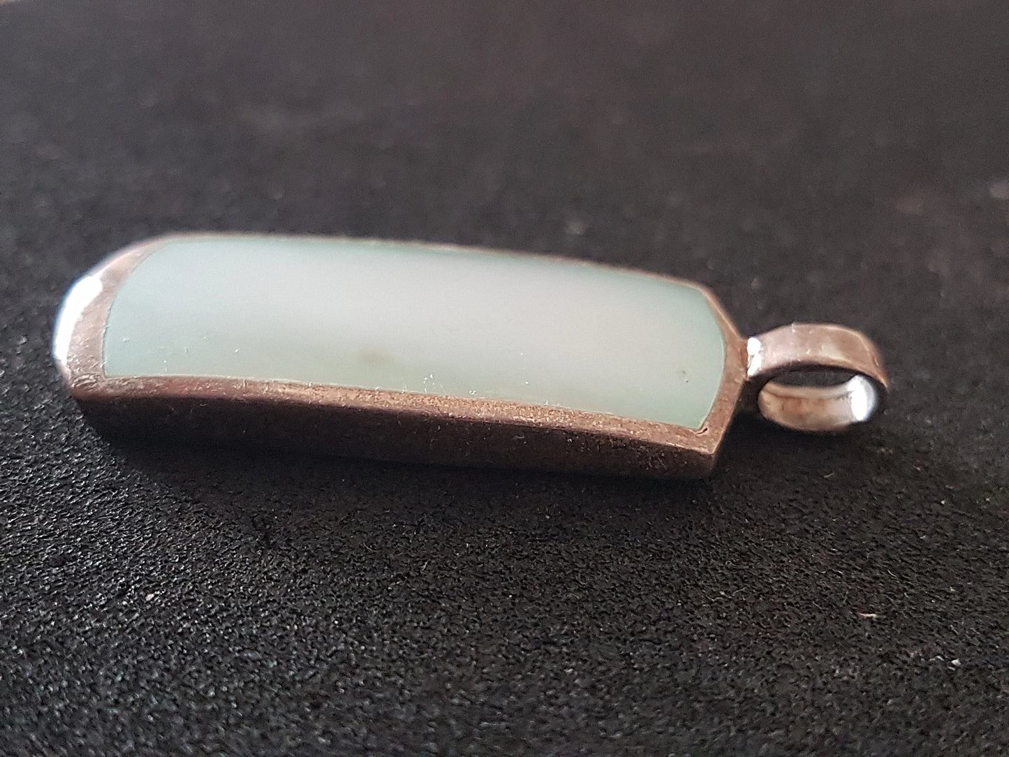 Silver Pale Green Preloved Upcycle Pendant for Jewellery Making