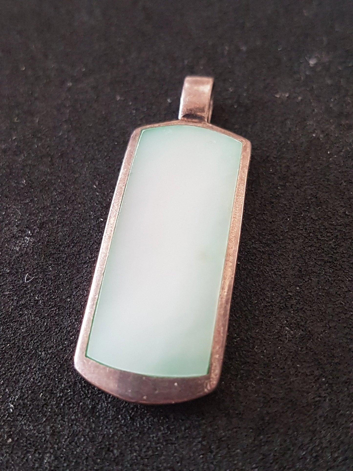 Silver Pale Green Preloved Upcycle Pendant for Jewellery Making