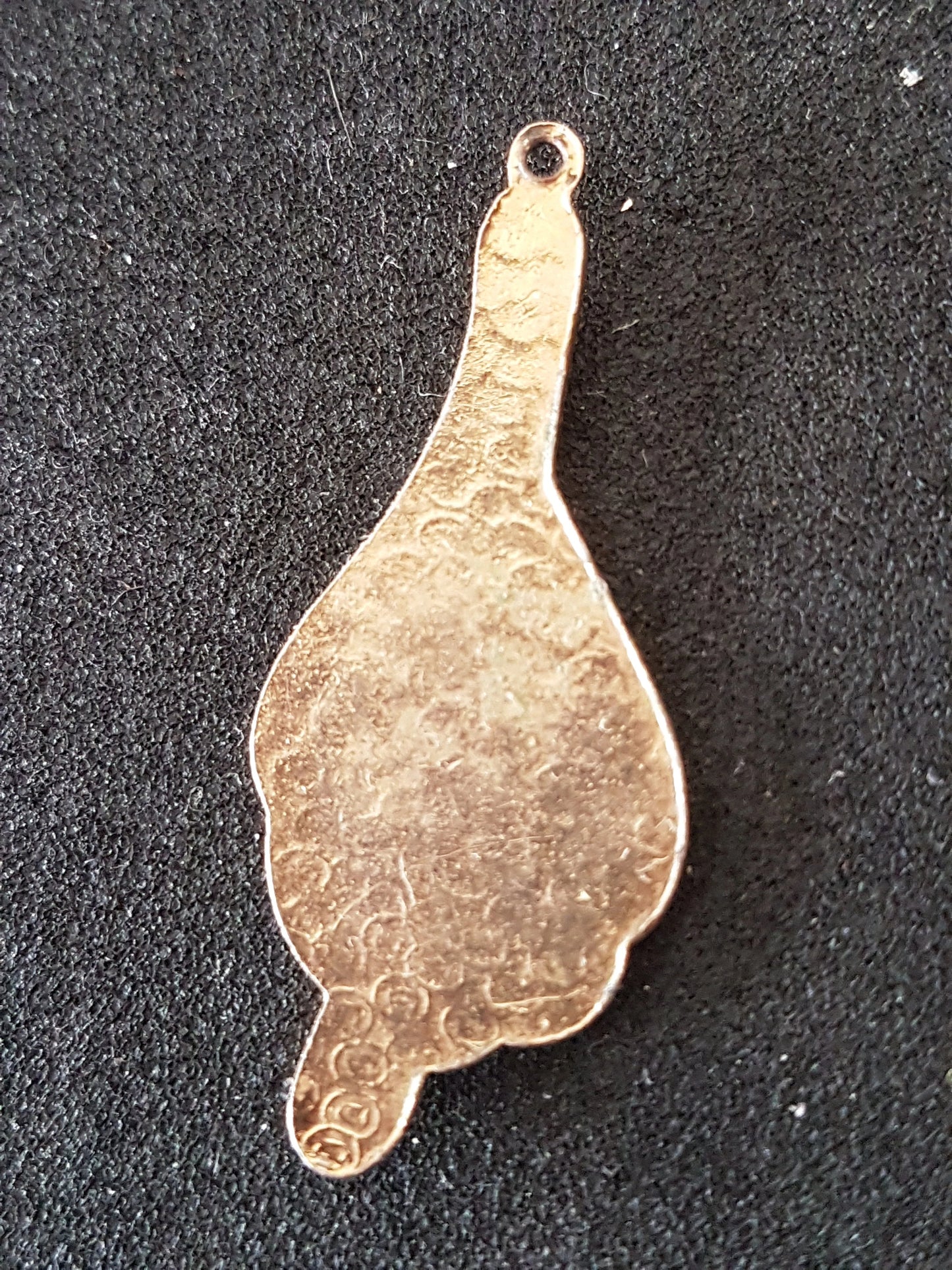 Feather Symbol Red Gold Preloved Upcycle Pendant for Jewellery Making