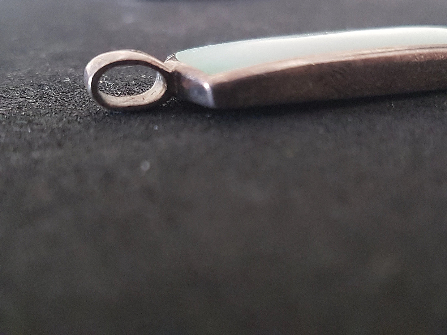 Silver Pale Green Preloved Upcycle Pendant for Jewellery Making