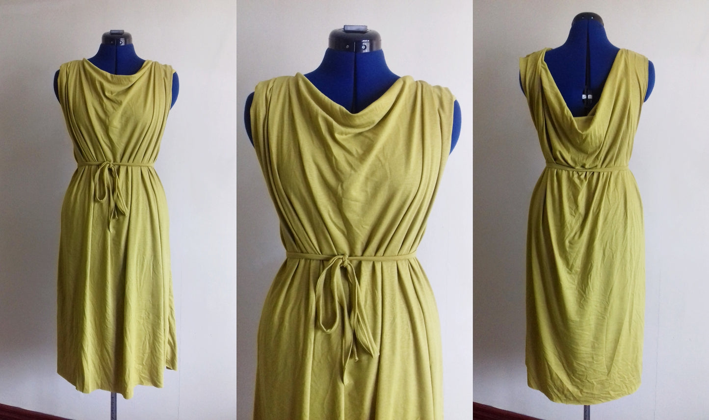 Scoop Neck Mustard Yellow Dress