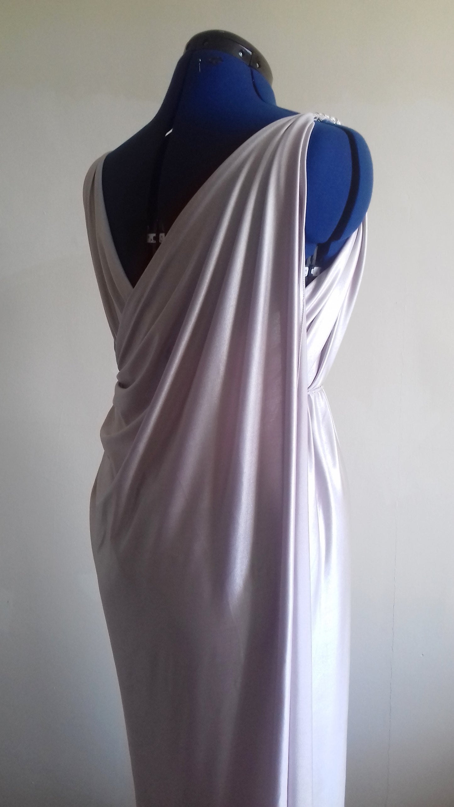 Lavender Backless Grecian Wedding Bridal Dress