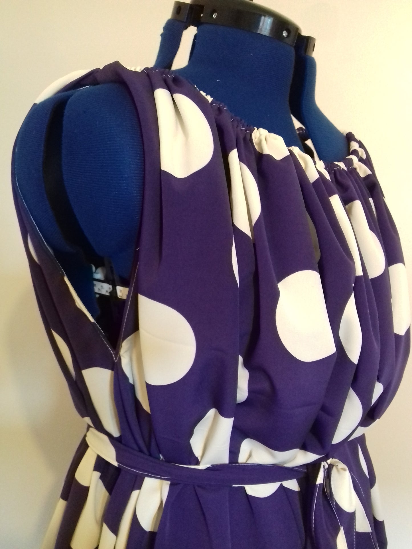 Purple White Polka Dot Plus Size Dress