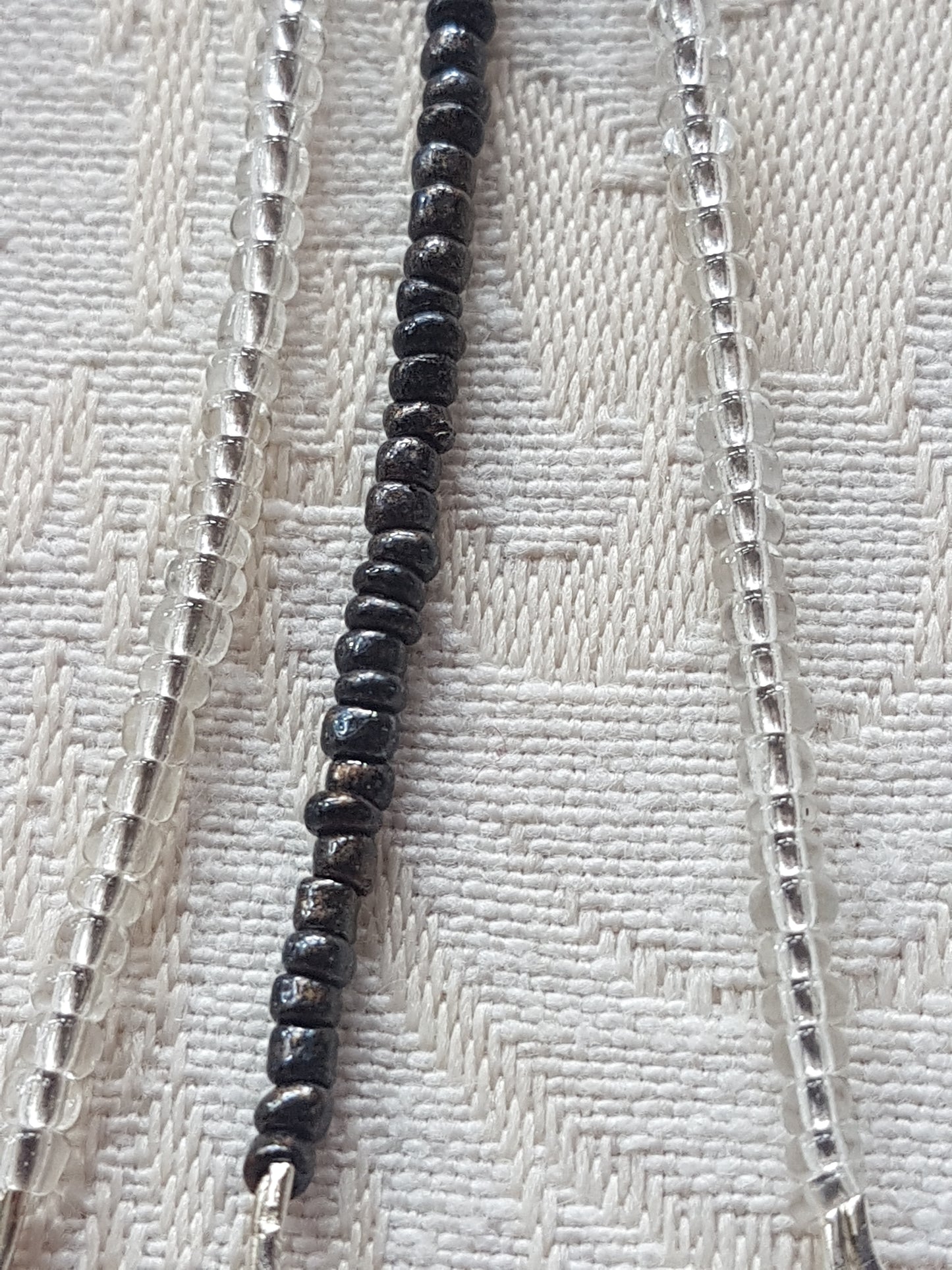 Black White Seed Bead Earrings