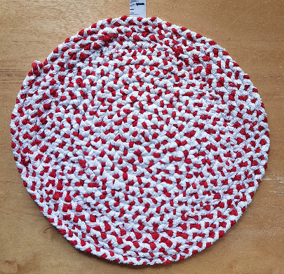 Handmade Coaster Place Mat Red White