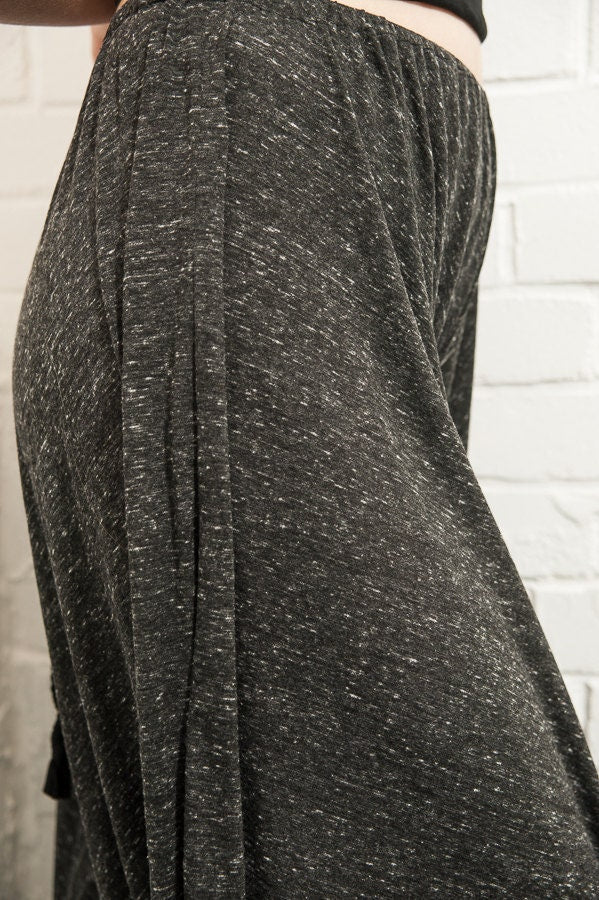 Grey Soft Jersey Elastic Waist Harem Pants