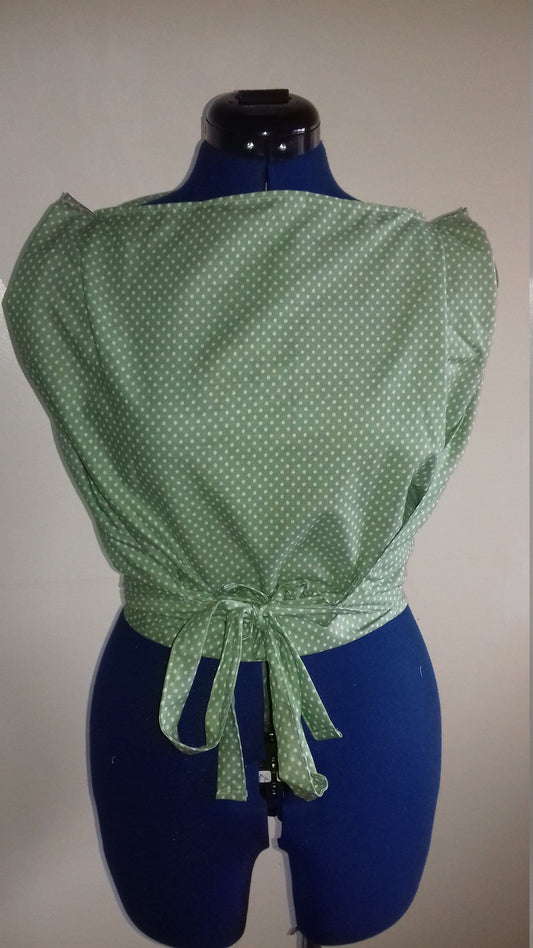 green 1950s wrap top