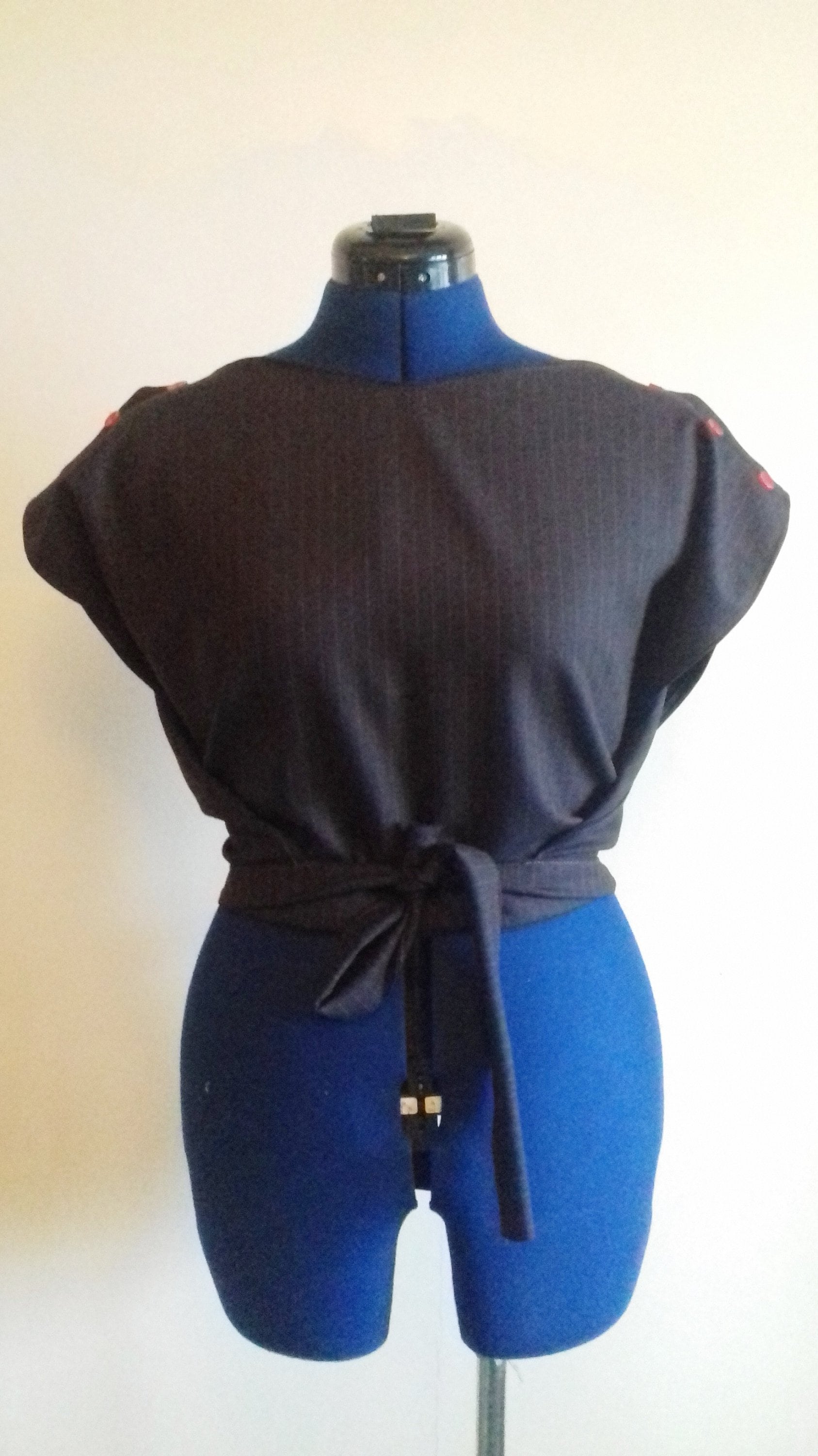 purple 1950s wrap top