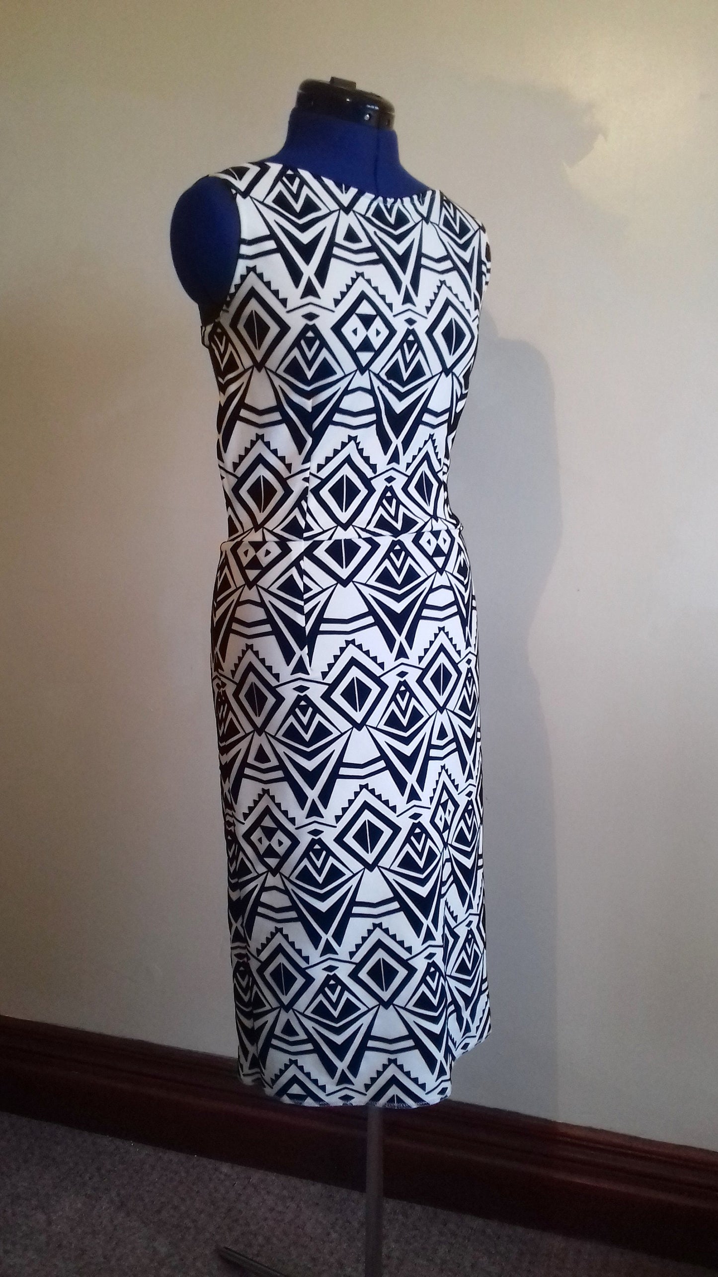 Black White Geometric Pattern Dress