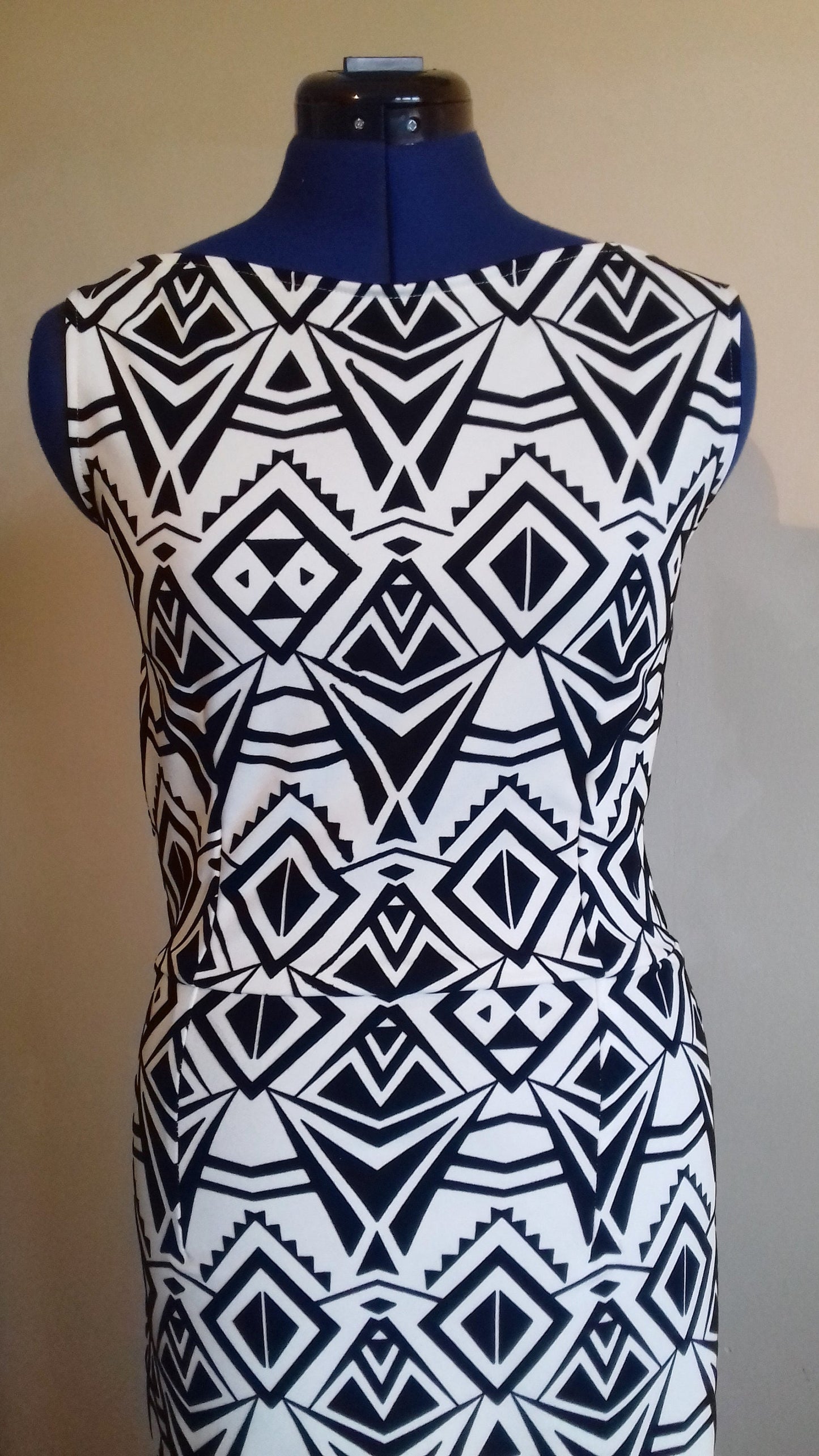 Black White Geometric Pattern Dress