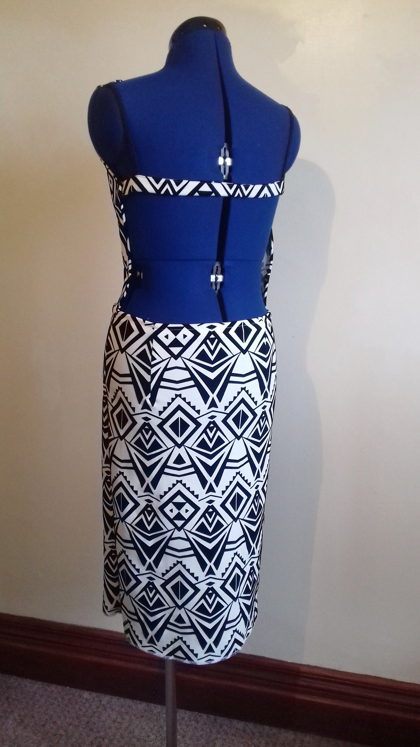 Black White Geometric Pattern Dress
