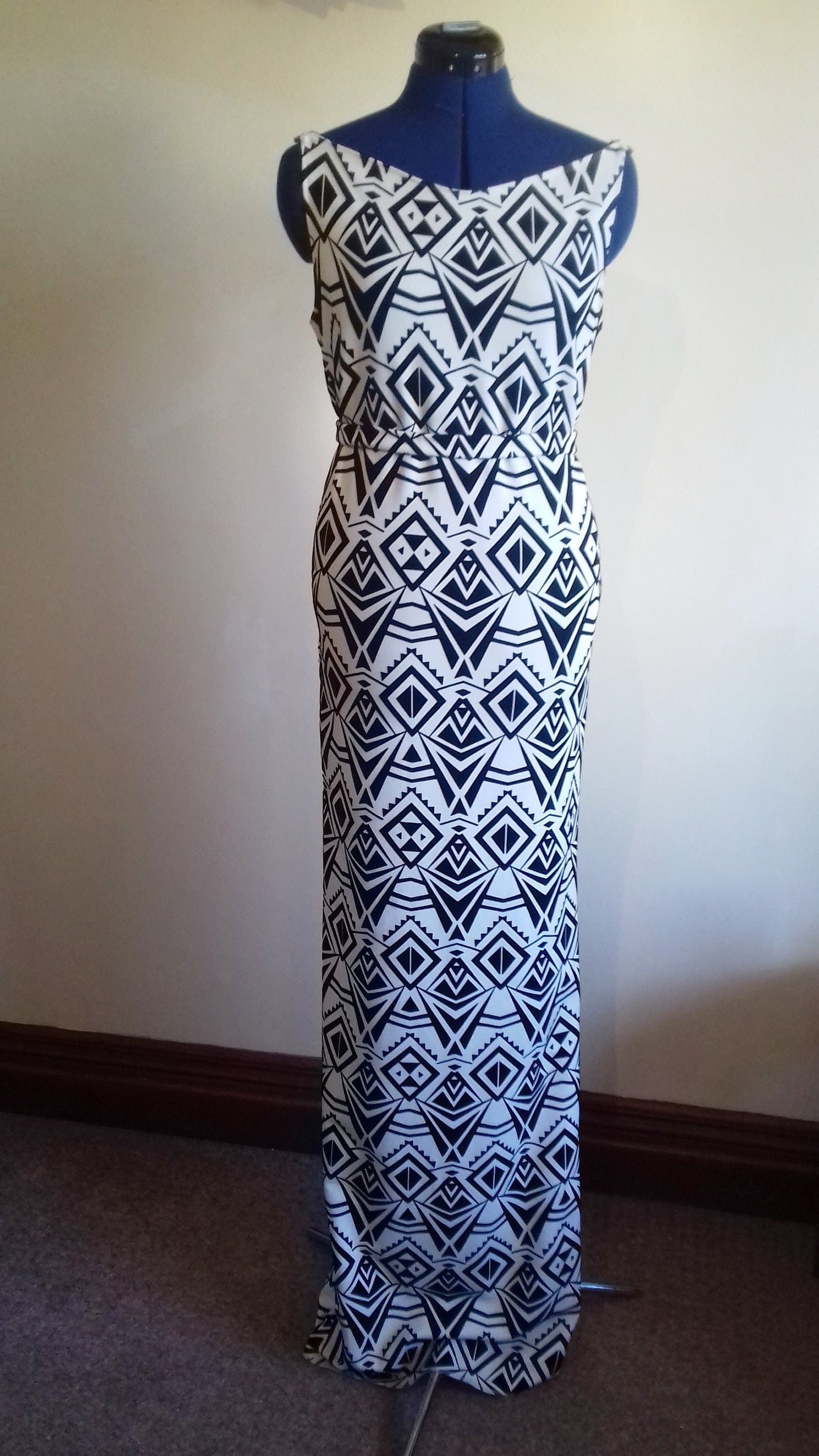Black White Geometric Pattern Dress