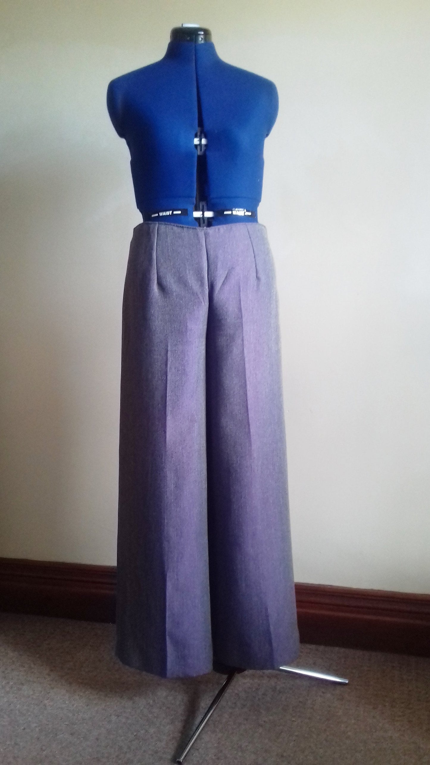 Purple Fitted Wide Leg 1950s Retro Style Trousers