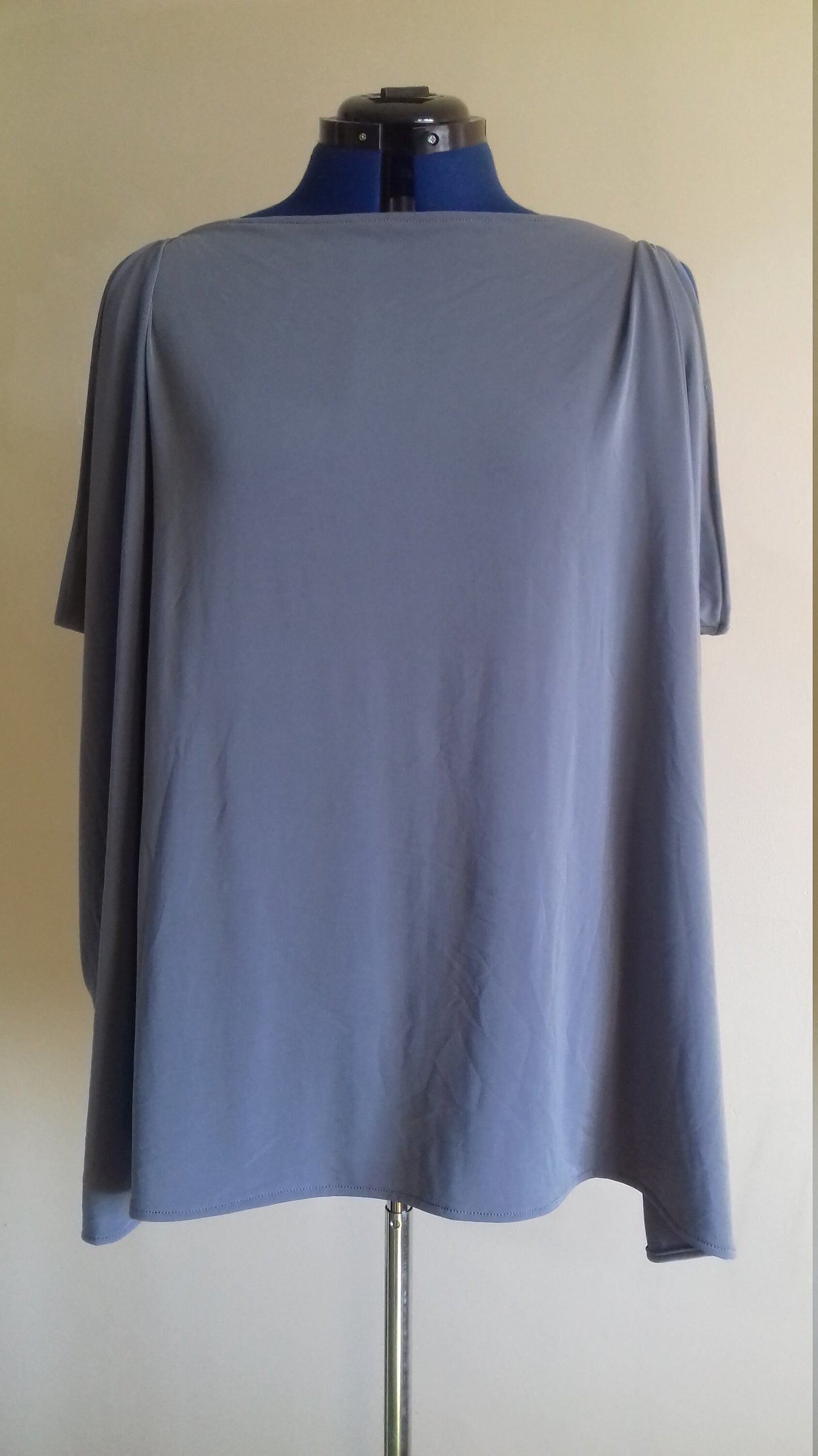 Grey Grecian Drape Plus Size Top UK16 41" Bust