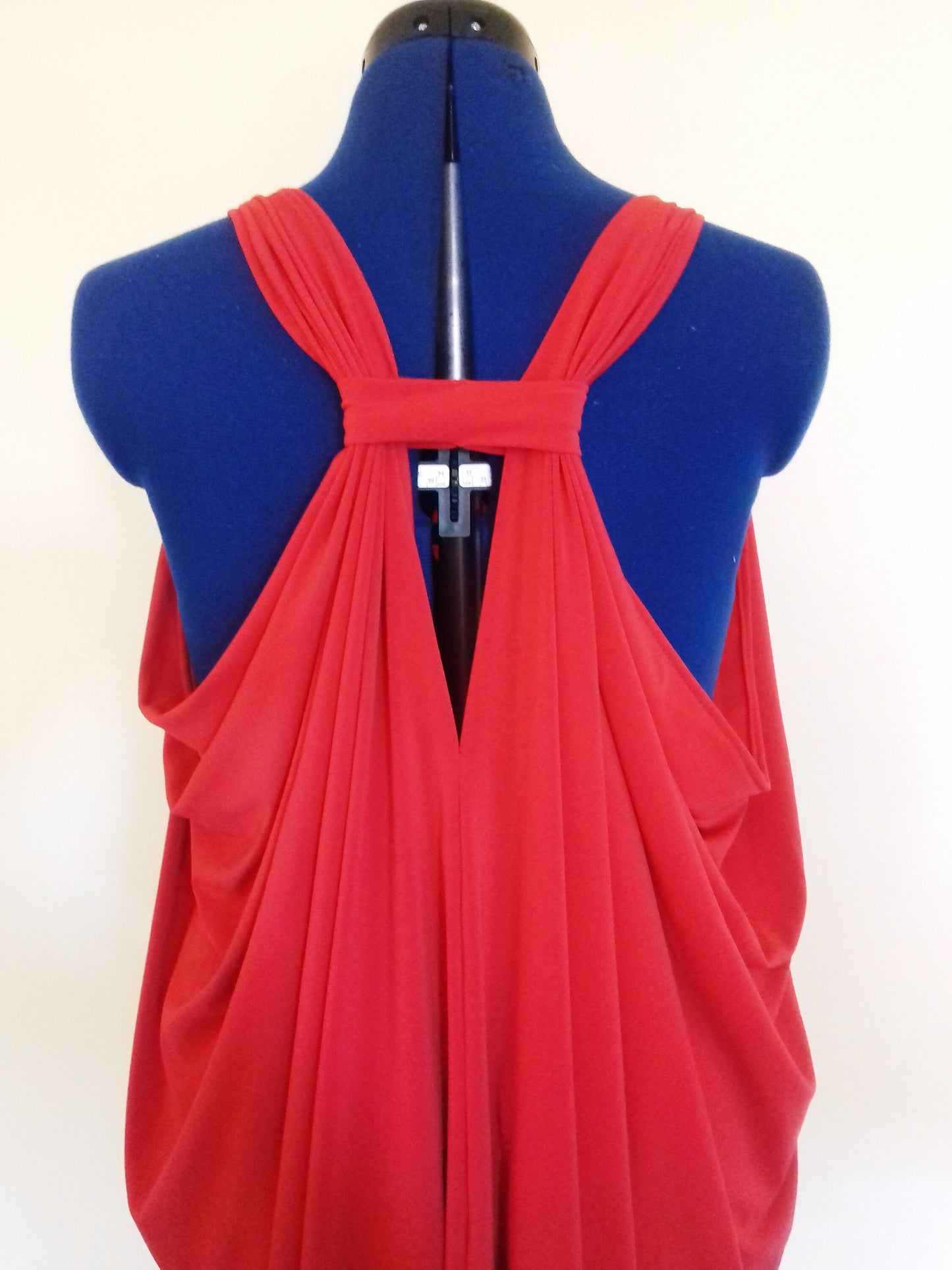 Blood Red Summer Short Drape Beach Dress