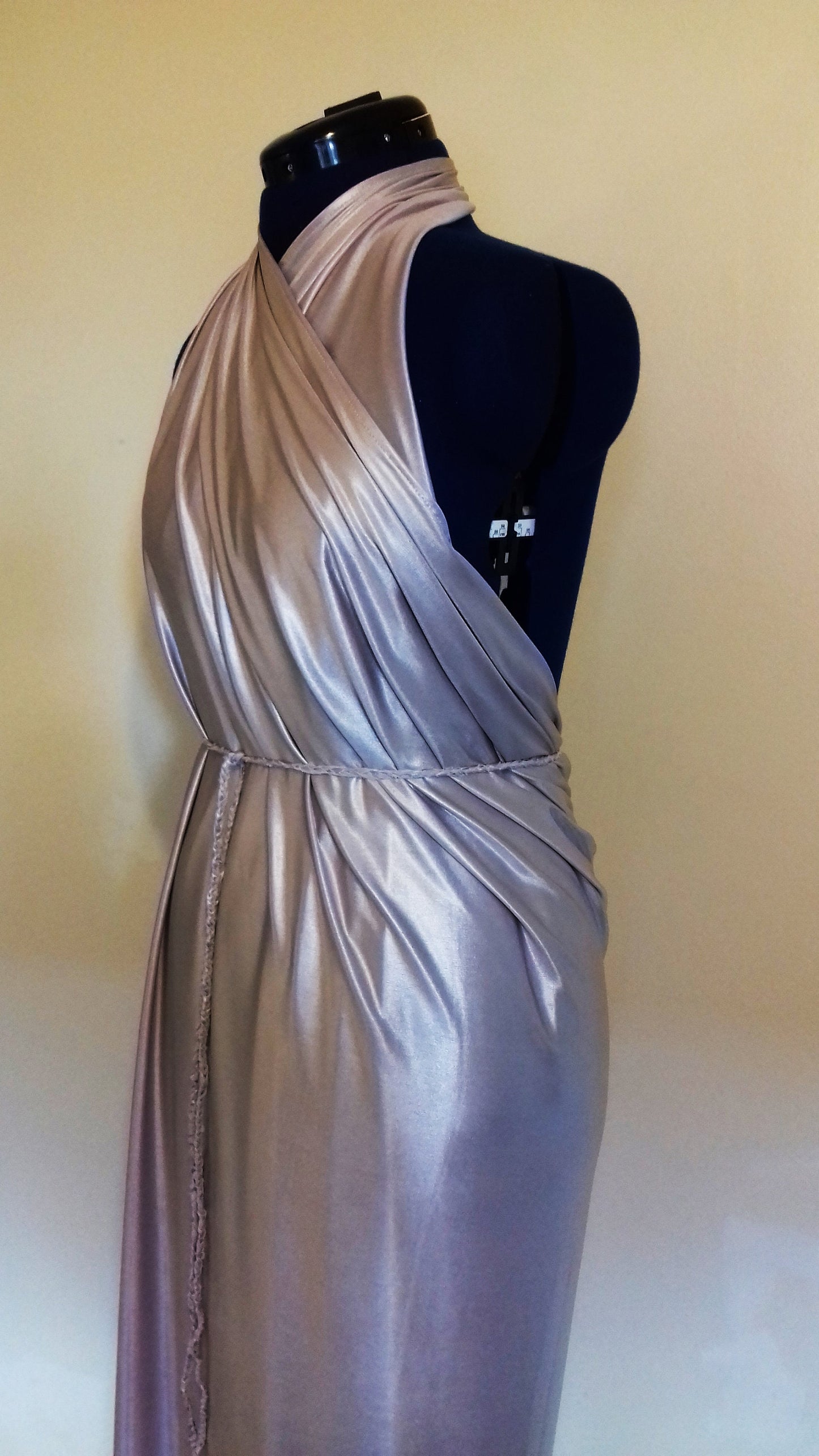 Lavender Grecian Drape Wedding Bridal Dress