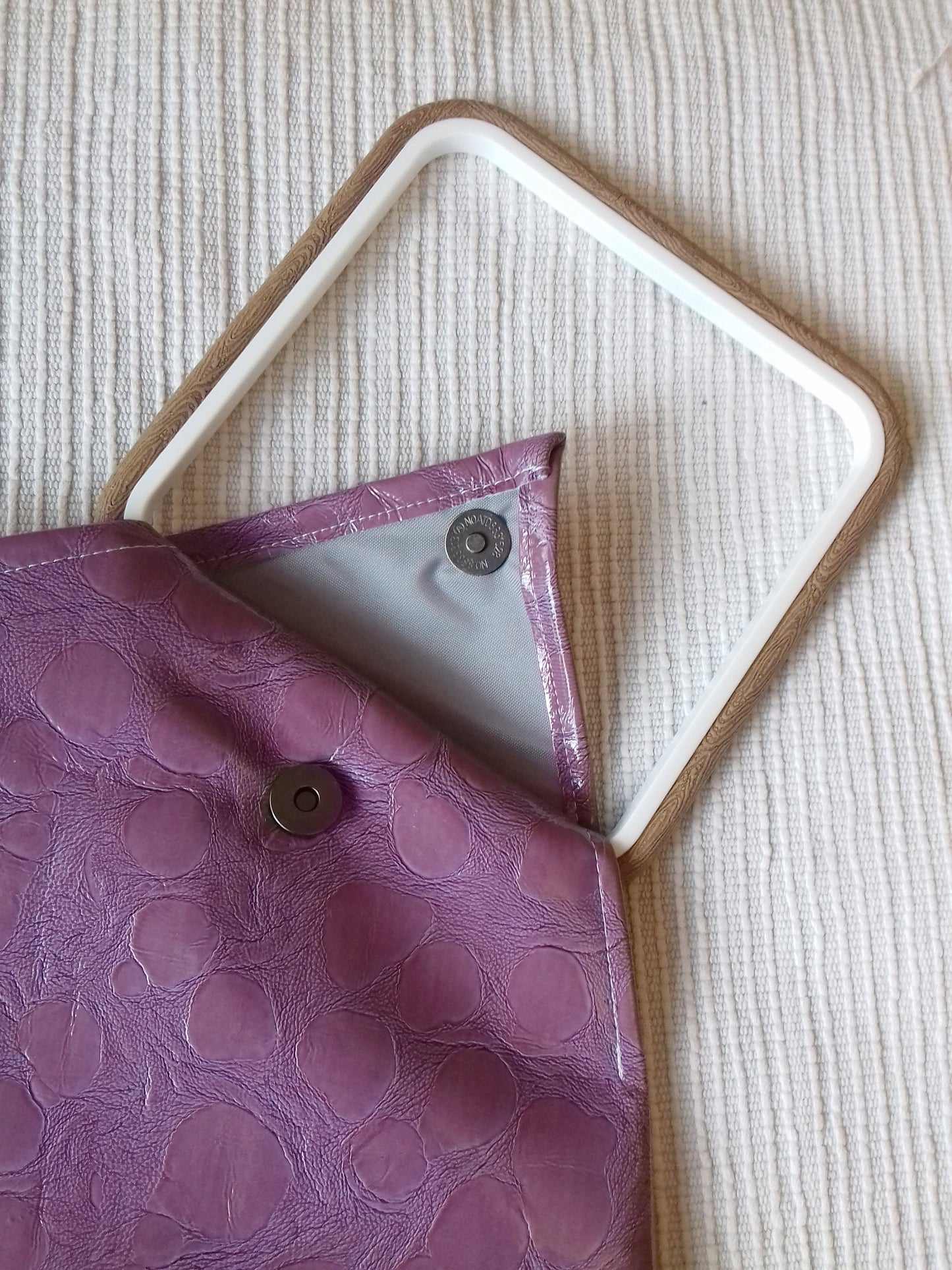 Purple Asymmetric Shiny PVC Shoulder Bag