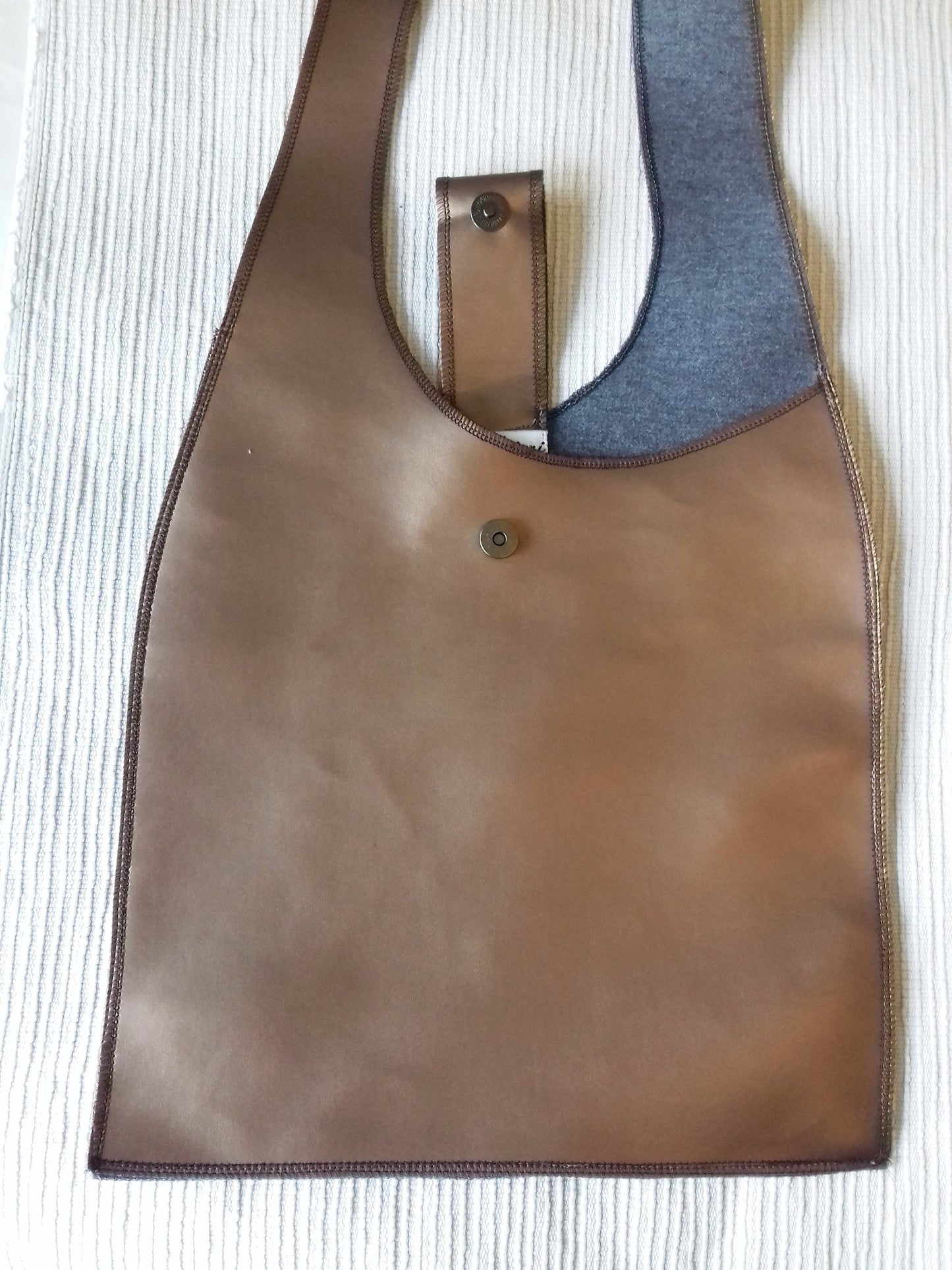 Bronze Faux Leather Messenger Shoulder Bag