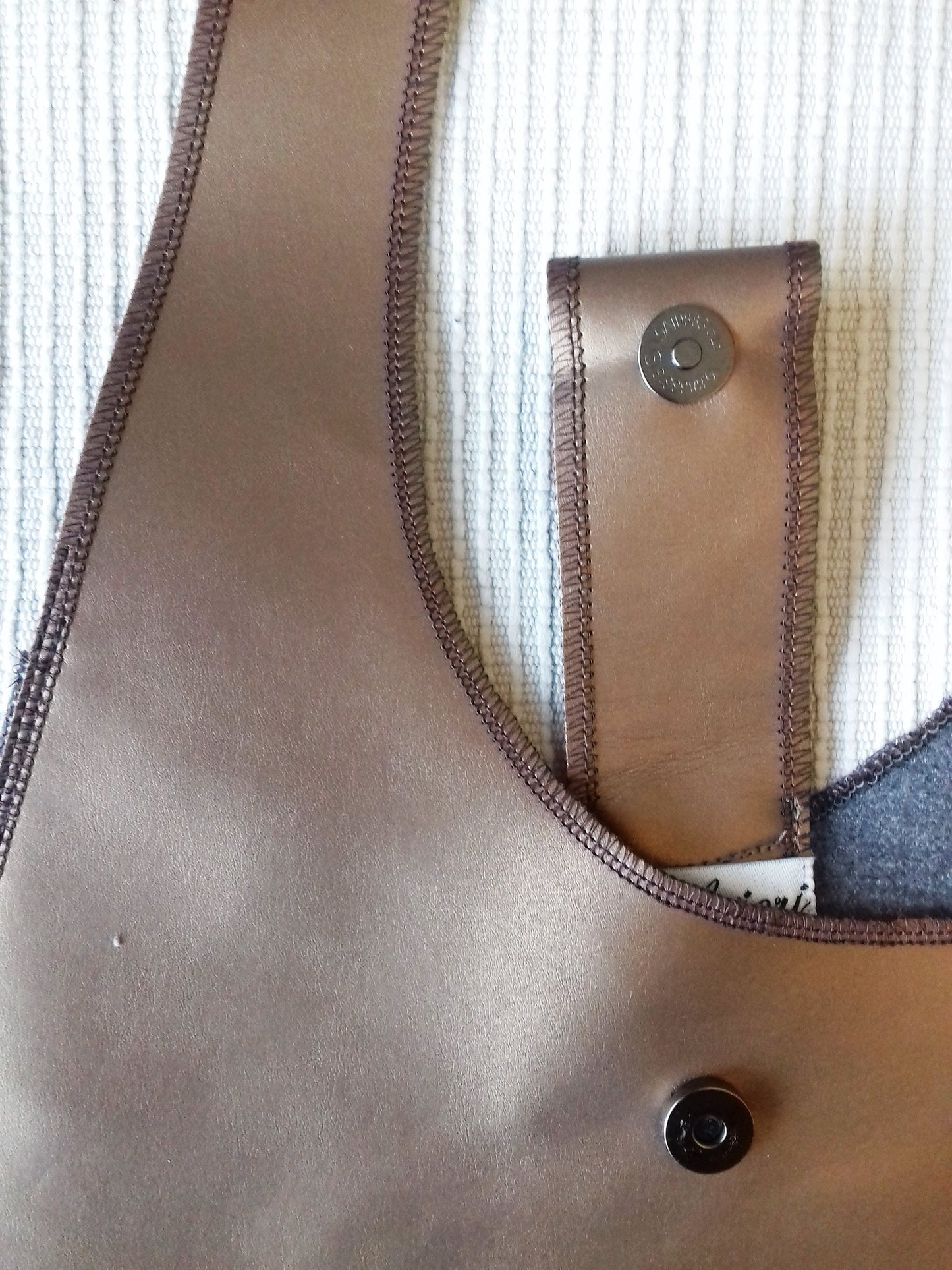 Bronze Faux Leather Messenger Shoulder Bag