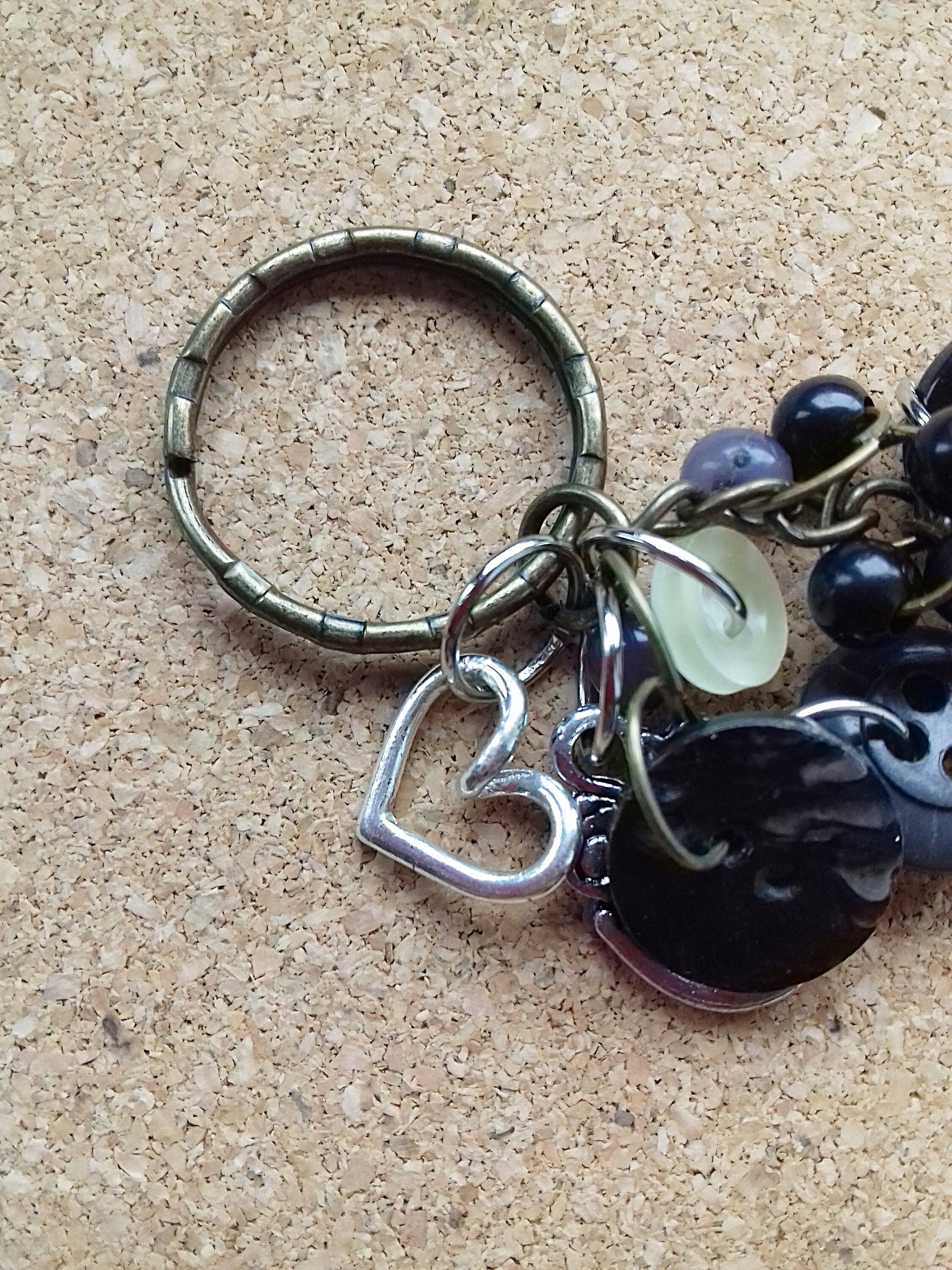 Buttons Keychain Bag Charm