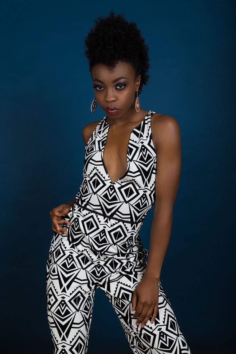 Black and white jumpsuit