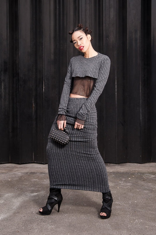 Grey skirt and top set