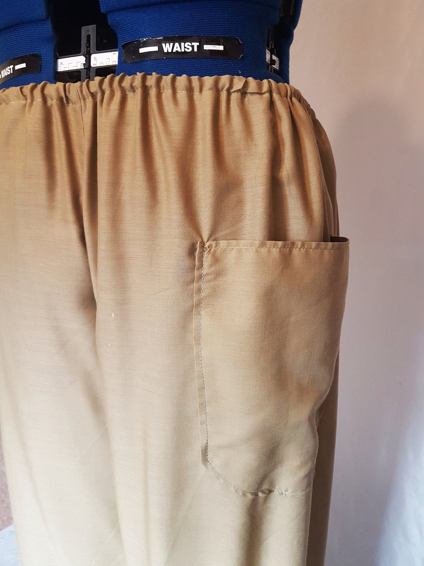 Khaki Green Cotton Harem Pants Trousers UK14