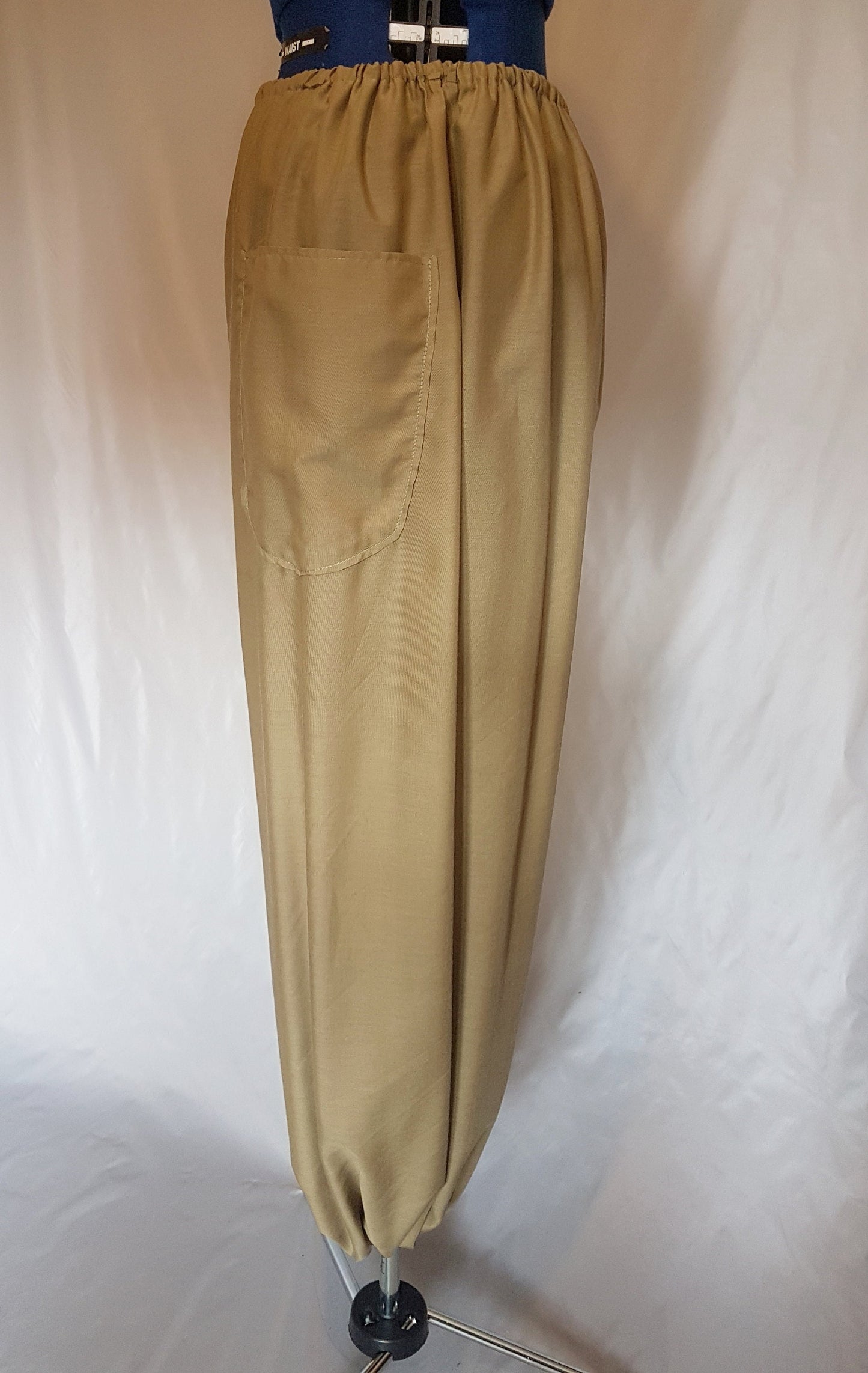 Khaki Green Cotton Harem Pants Trousers UK14