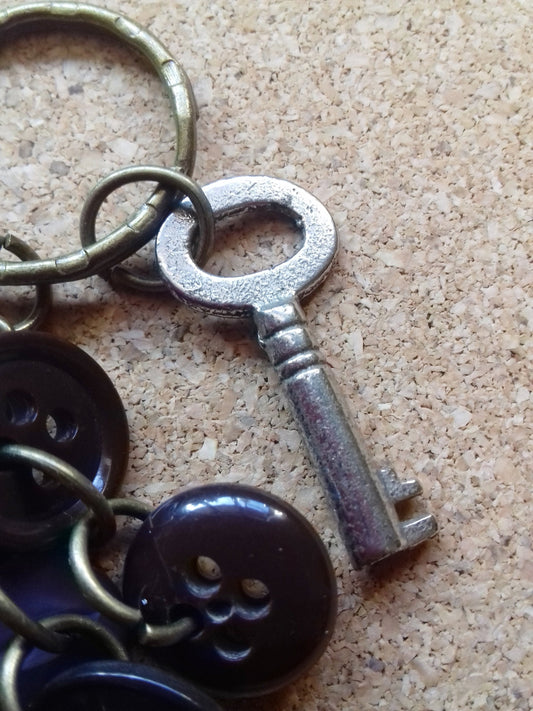 Buttons Keychain Bag Charm