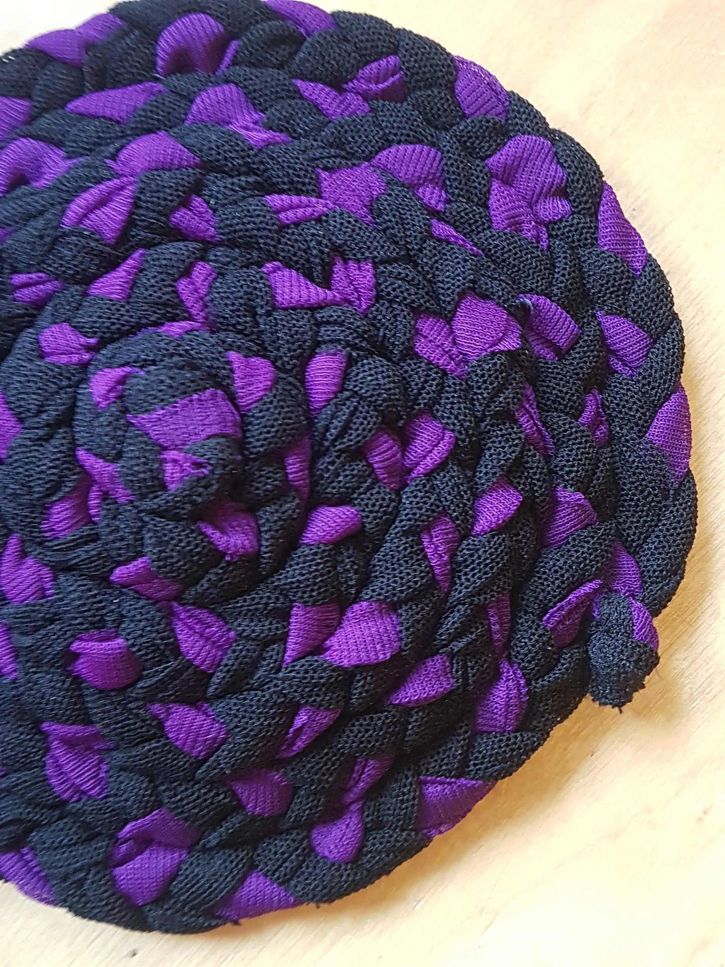 Handmade Coaster Black Purple