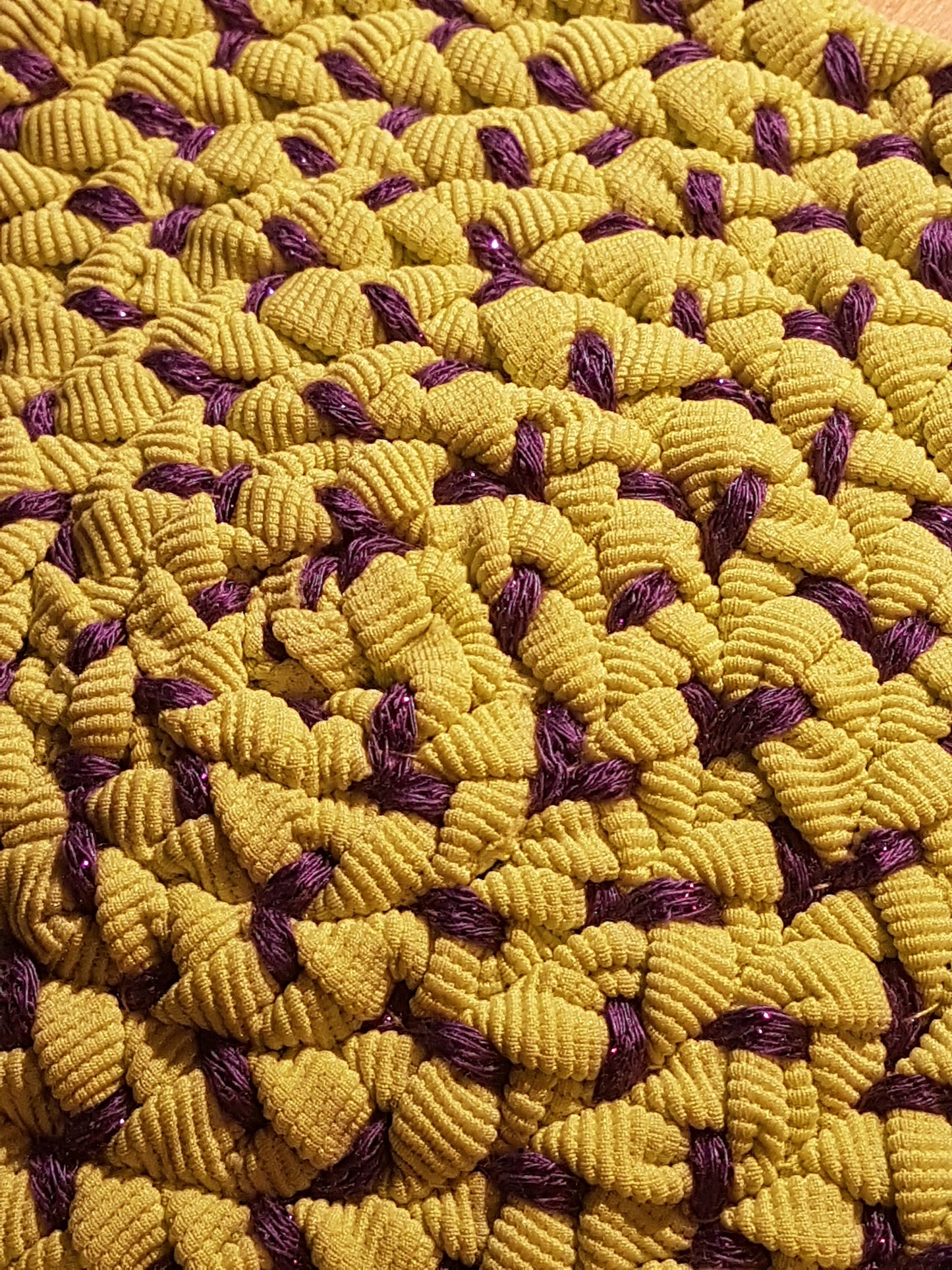 Handmade Coaster Purple Lime Green
