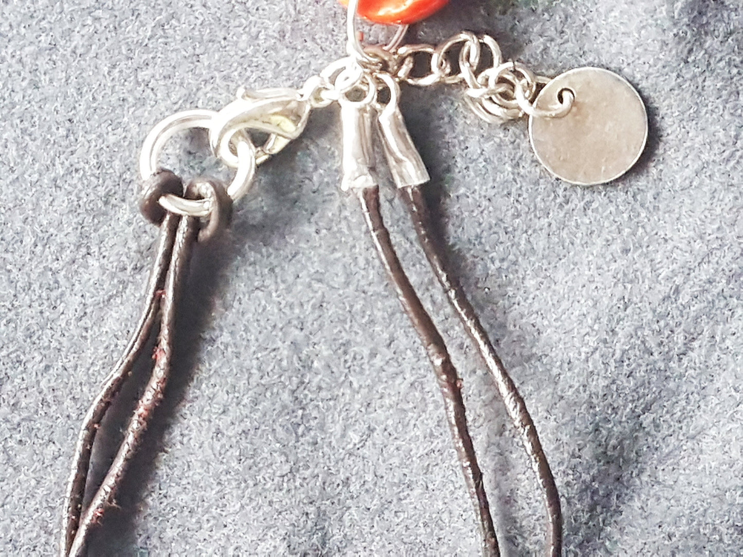 Leather Strand Beaded Upcycle Bracelet