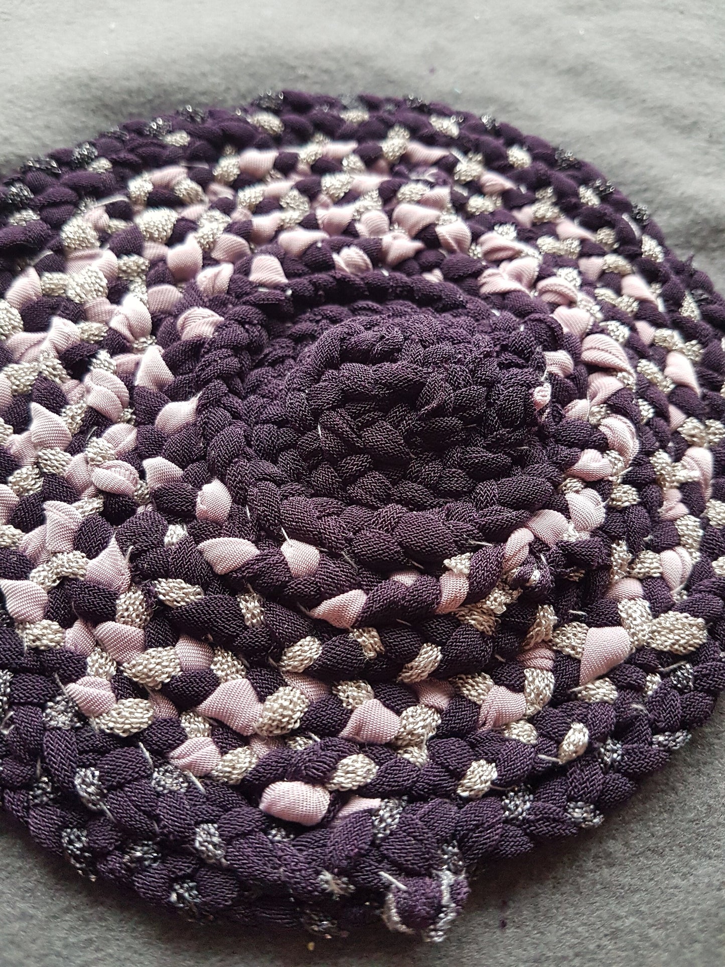 Handmade Coaster Purple Grey Pink Metallic