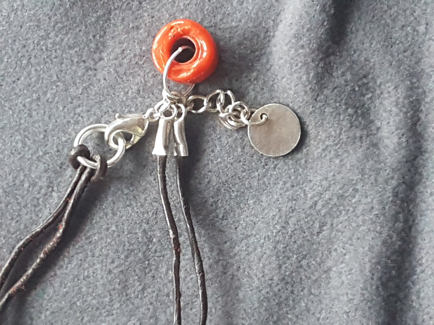 Leather Strand Beaded Upcycle Bracelet