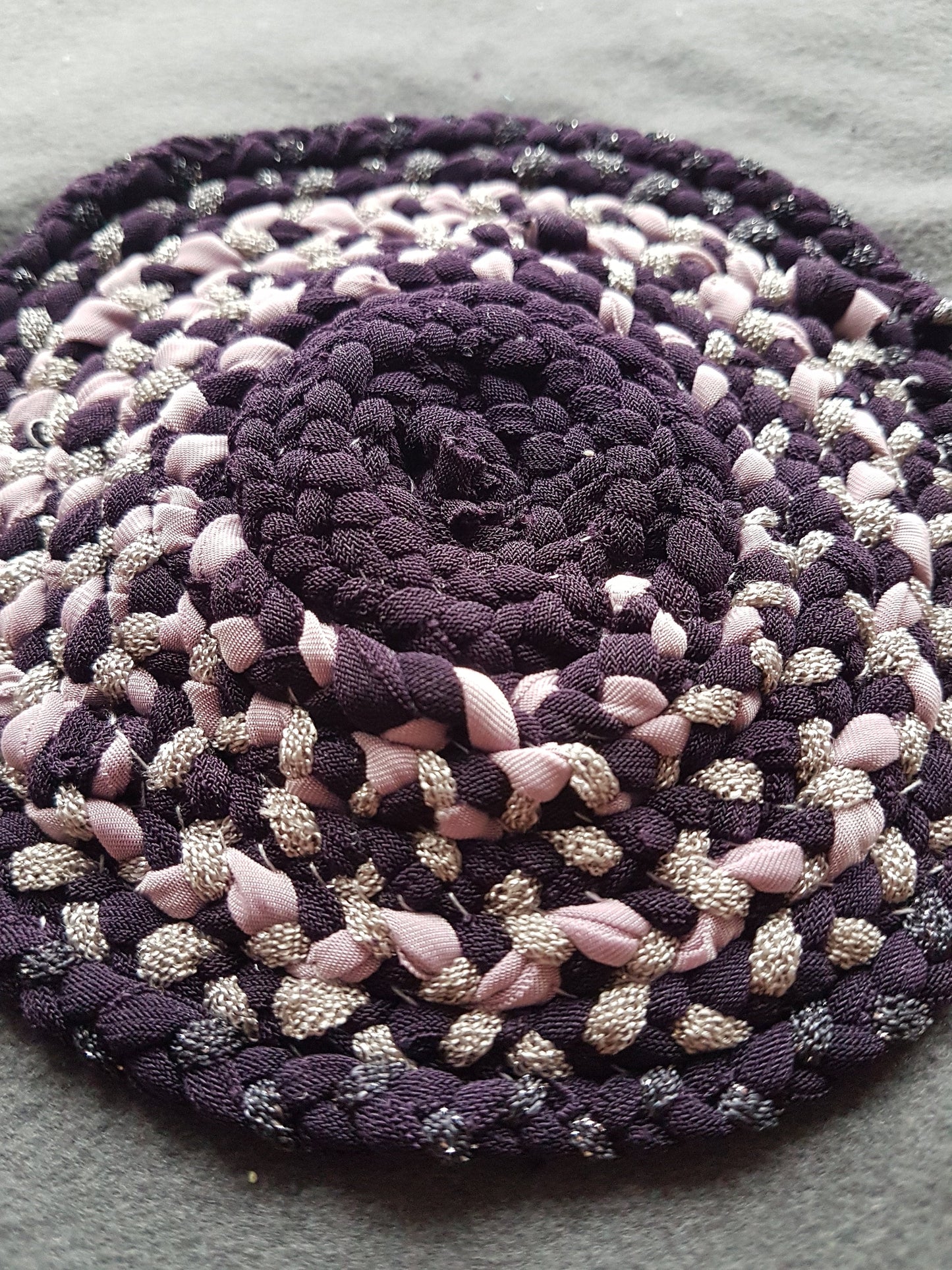 Handmade Coaster Purple Grey Pink Metallic