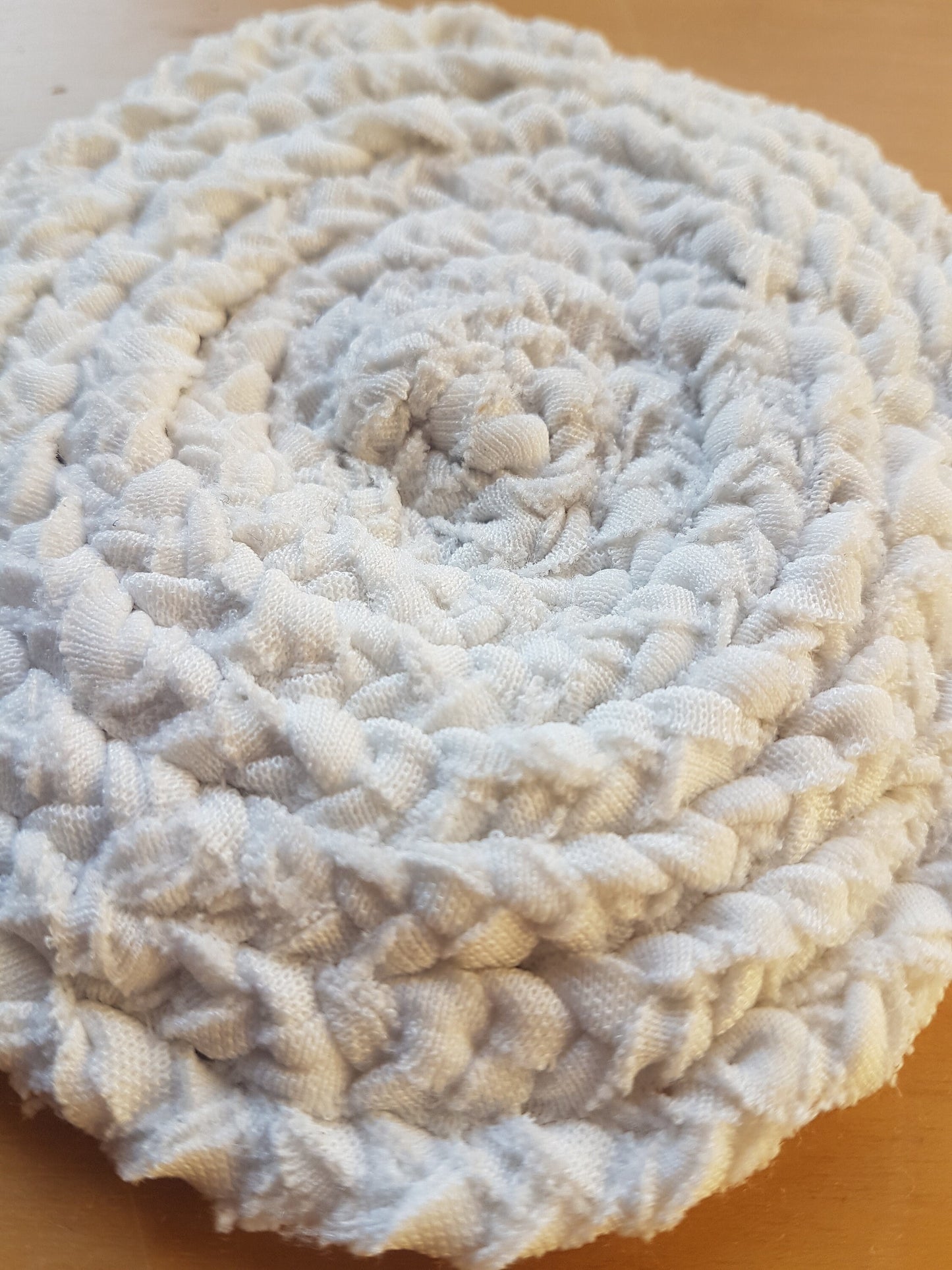 Handmade White Round Coaster Ivory