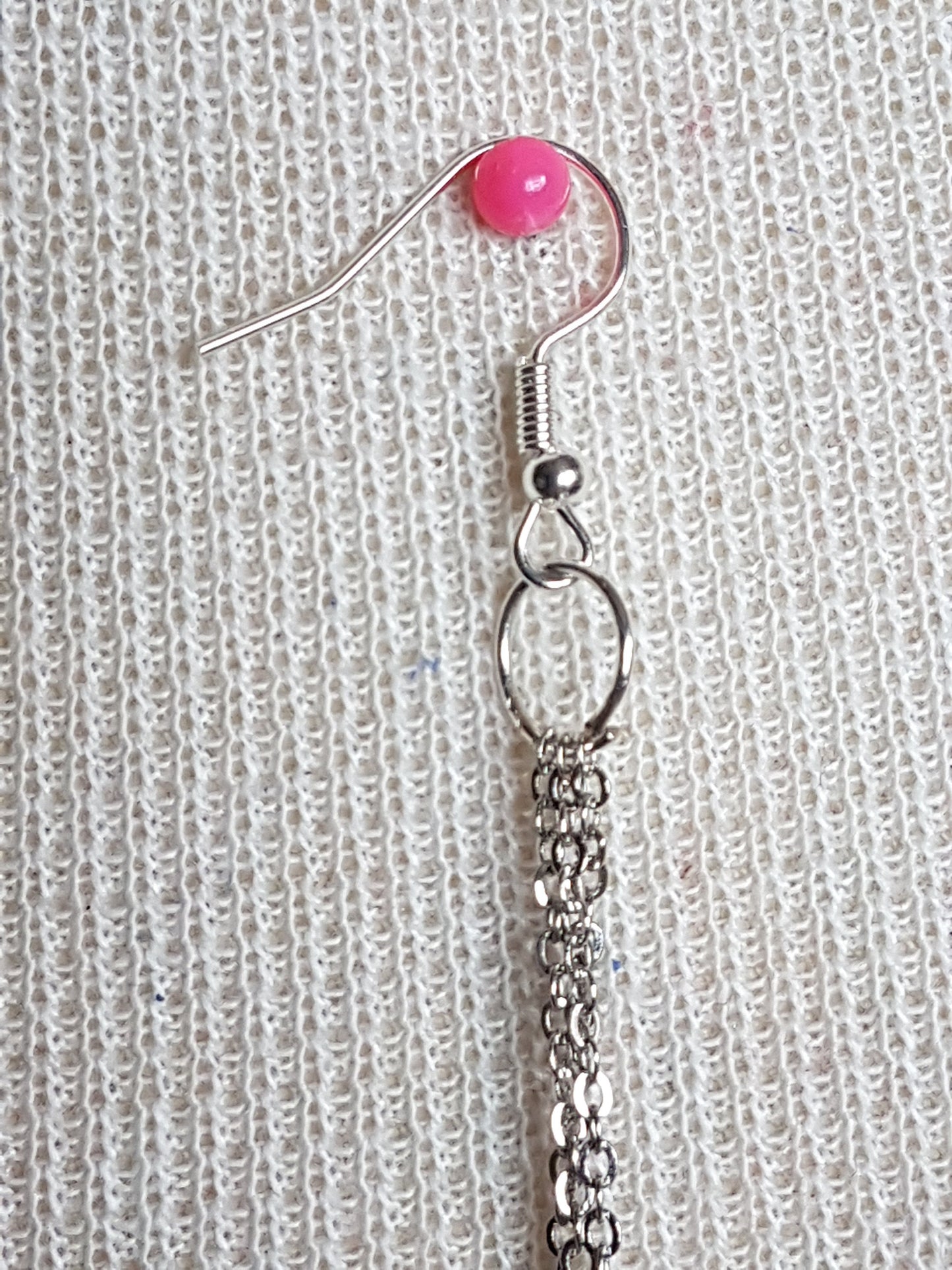 Silver Clear Pendant Drop Earrings