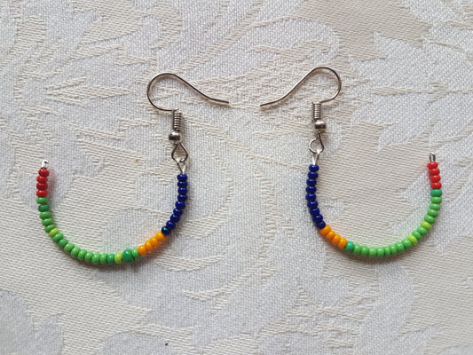 Multicoloured Seed Bead Earrings