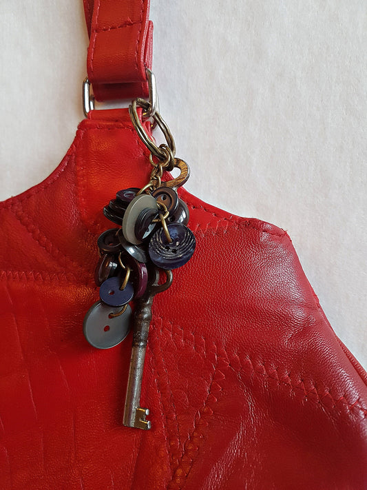 Buttons Keychain Bag Charm